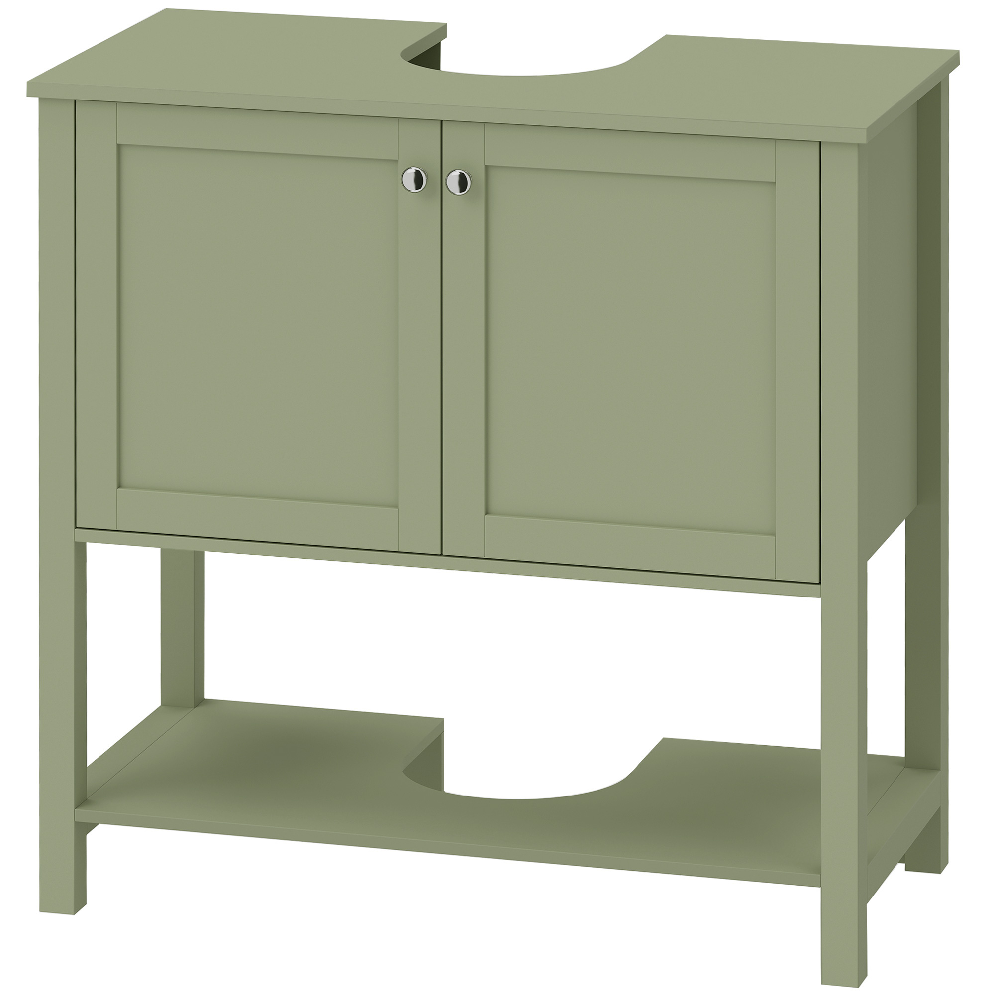 ARDENLEY Under-Sink Bathroom Cabinet with 2 Doors and Open Shelf - Green