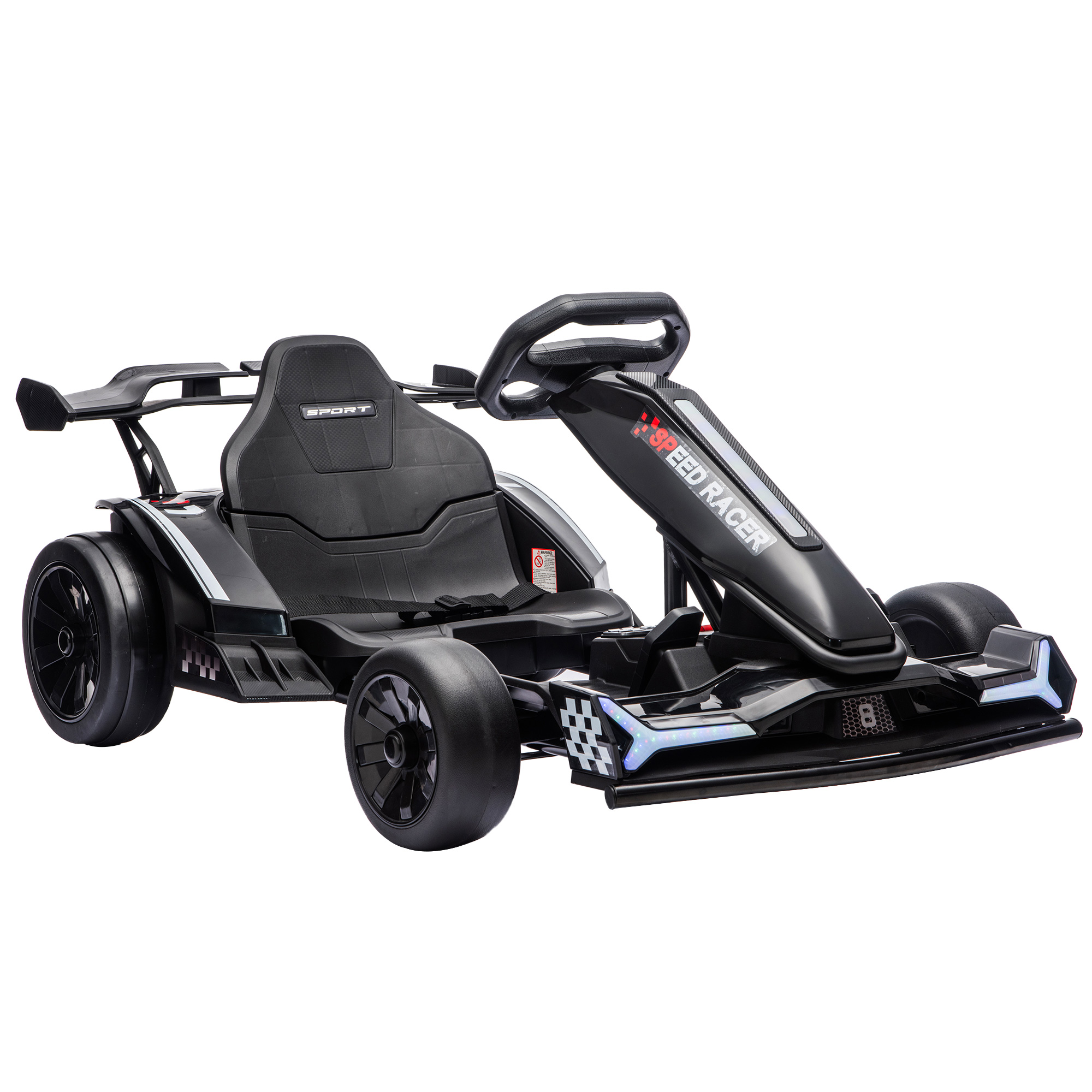 CHASEMOOR 24V Kids Electric Go-Kart with Drift Mode - Black
