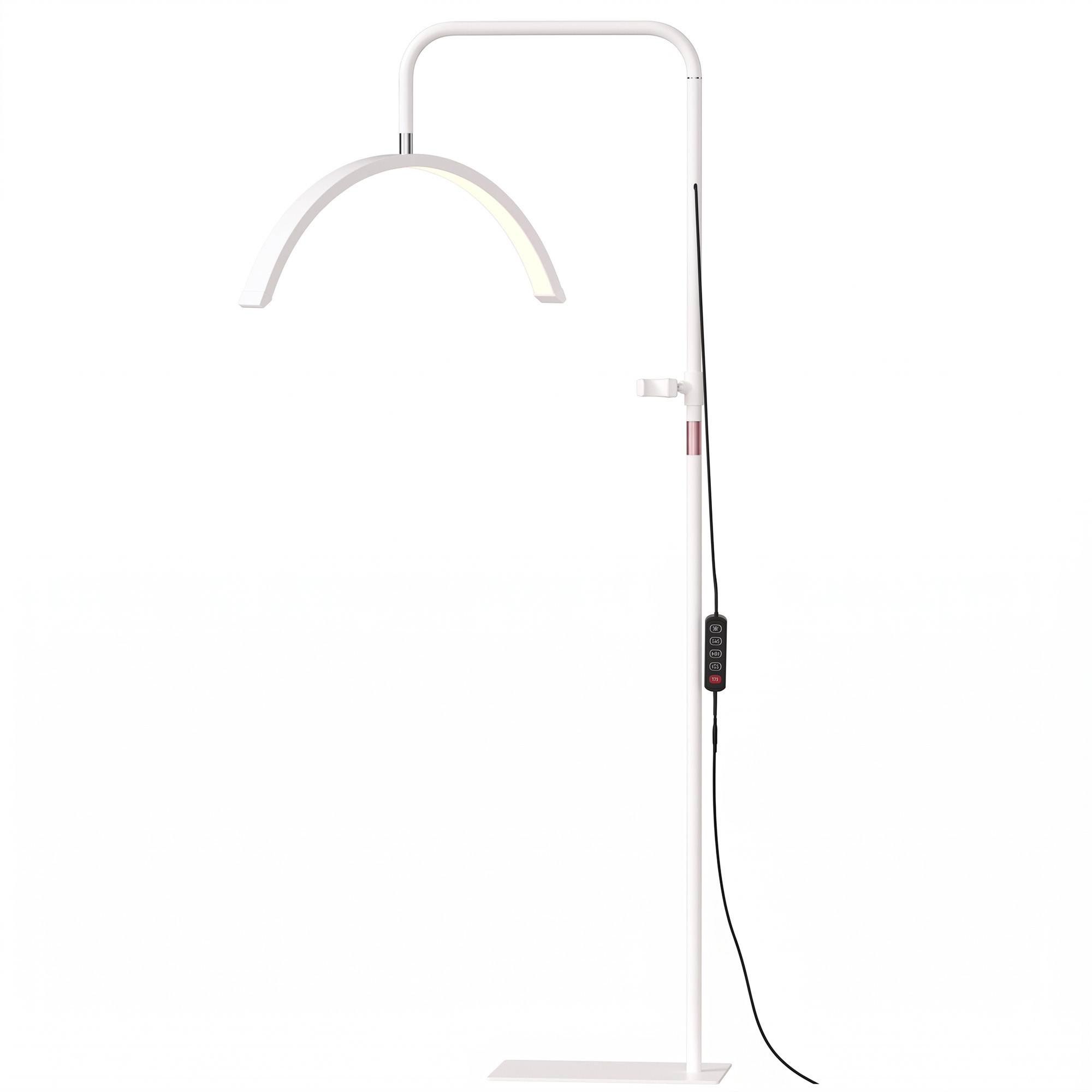 ASPENVIEW 350° Rotatable Half-Moon Lash Floor Lamp - White