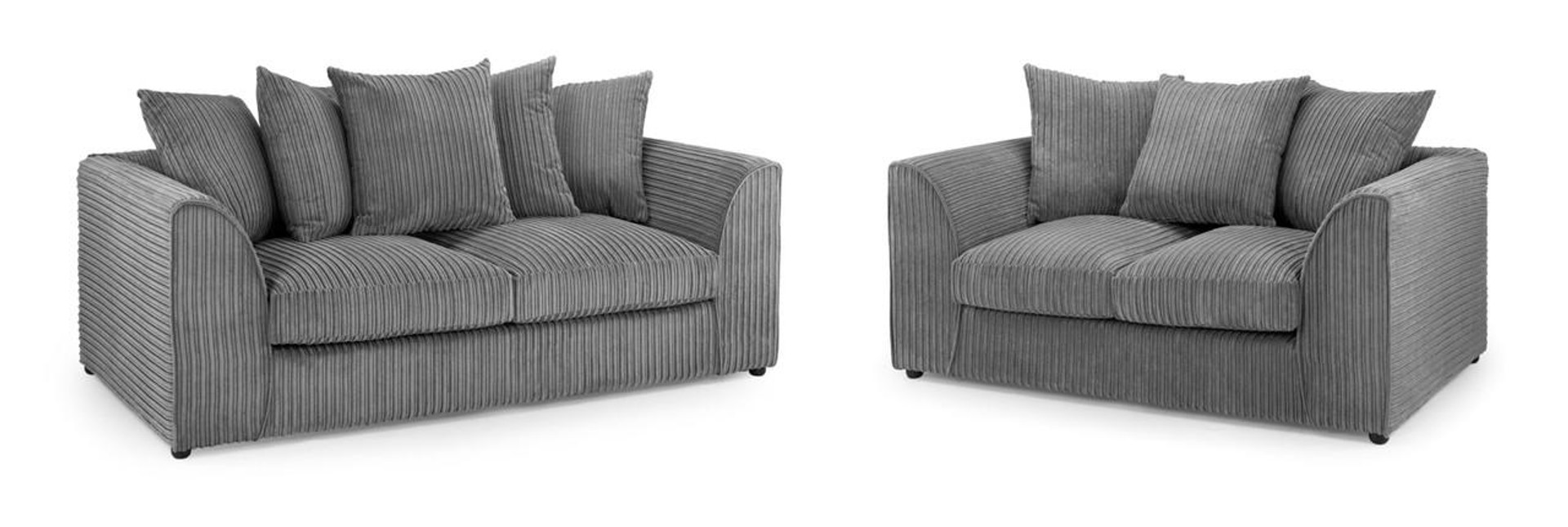 Davis Scatter Back Jumbo Cord 3 and 2 Sofa Set - Grey
