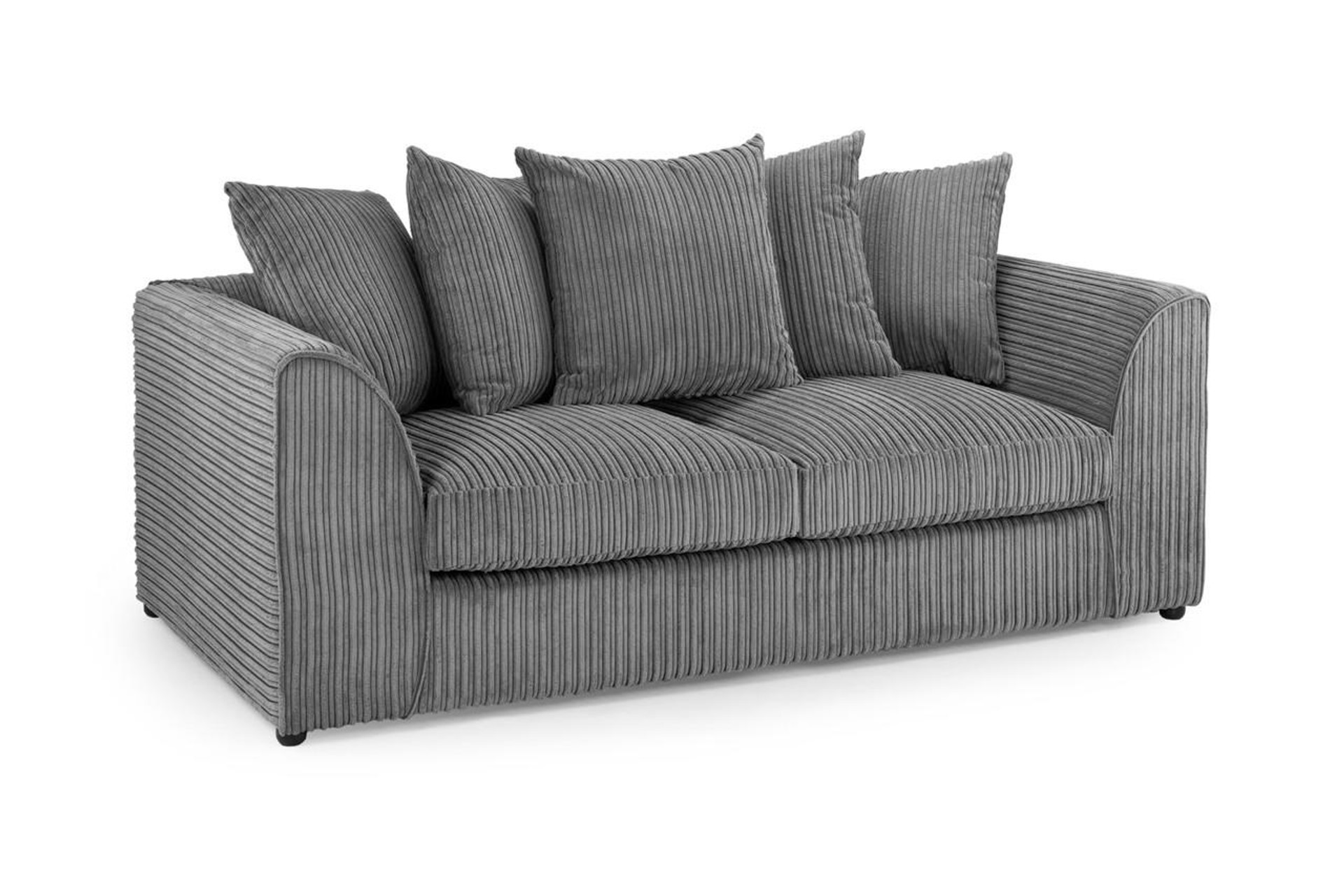 Davis Scatter Back Jumbo Cord 3 Seater Sofa - Grey