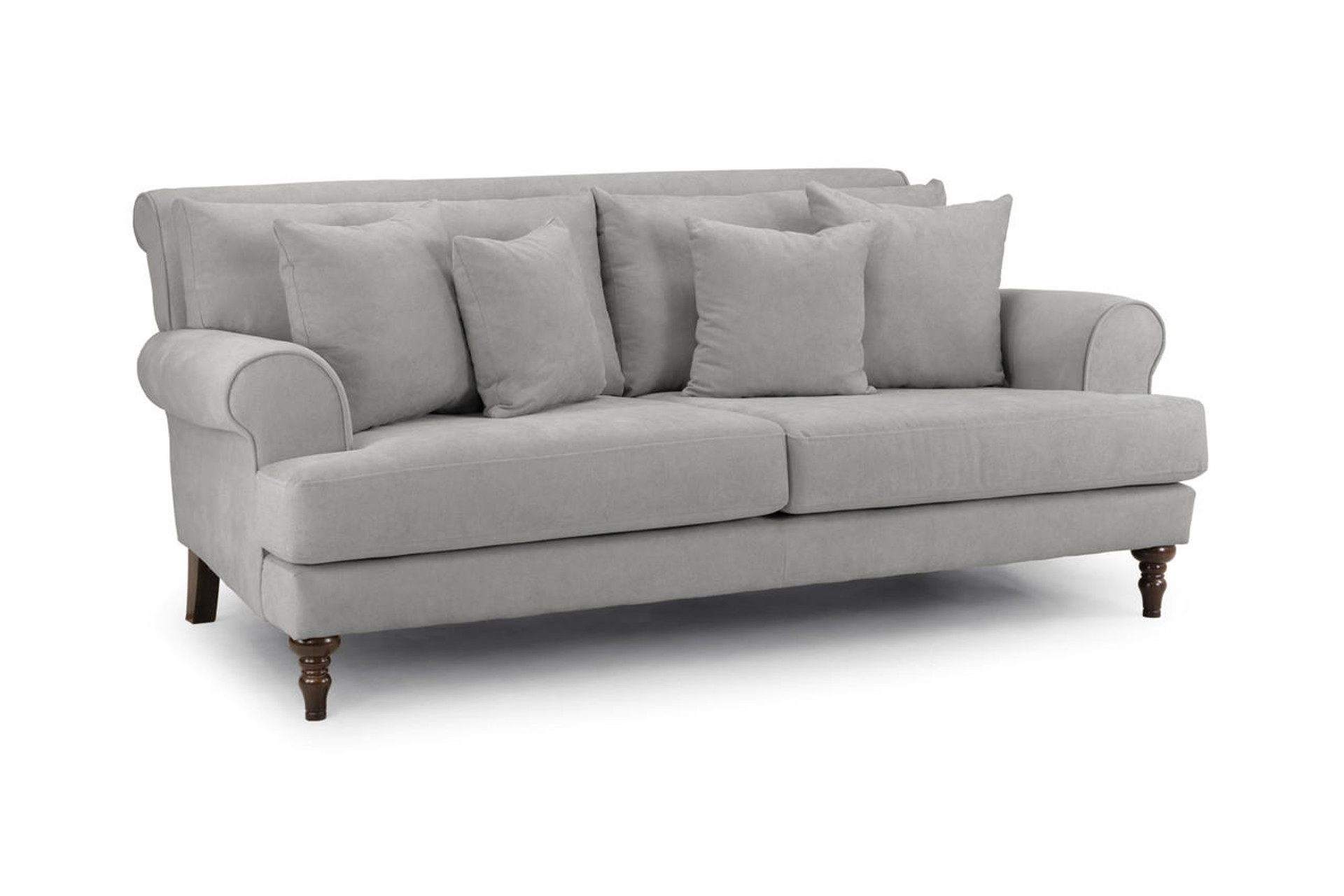 Russell Scrolled Arms 3 Seater Sofa - Grey
