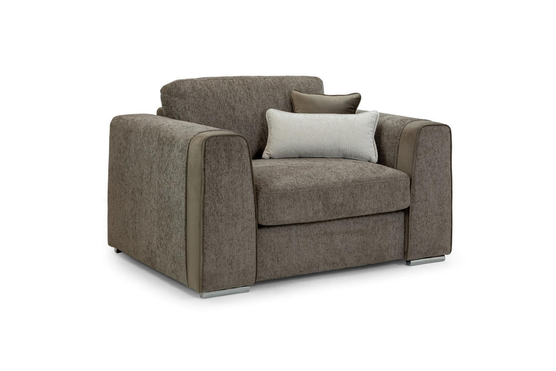 Cantrell Soft Chenille Fabric Armchair Sofa - Mocha