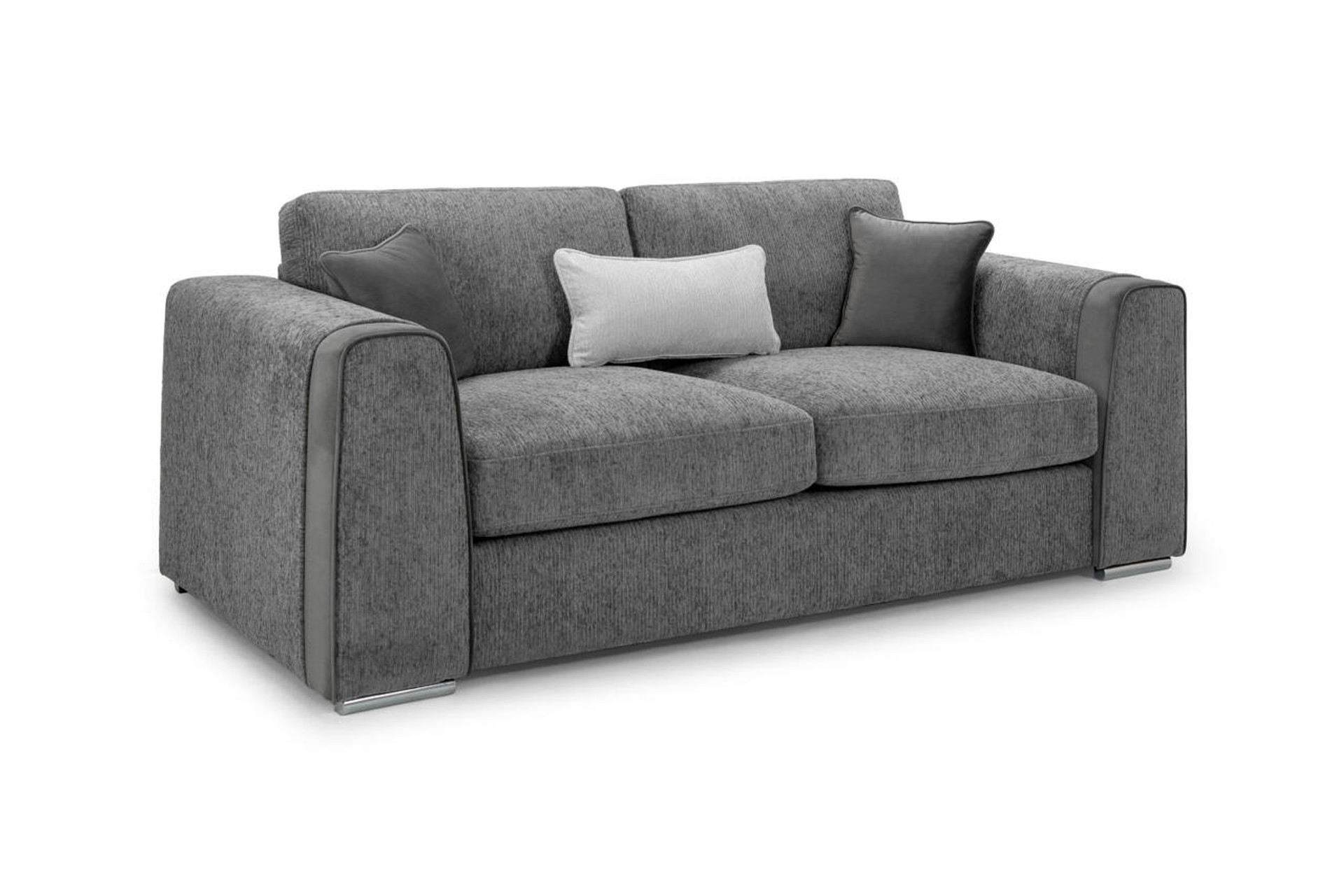 Cantrell Soft Chenille Fabric 3 Seater Sofa - Grey