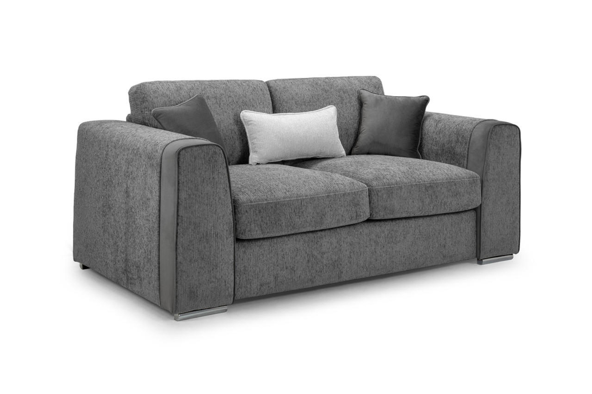 Cantrell Soft Chenille Fabric 2 Seater Sofa - Grey
