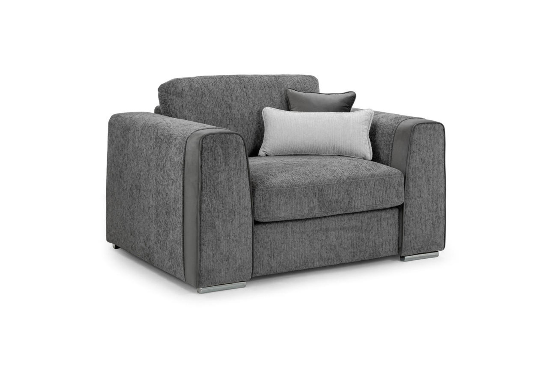 Cantrell Soft Chenille Fabric Armchair Sofa - Grey