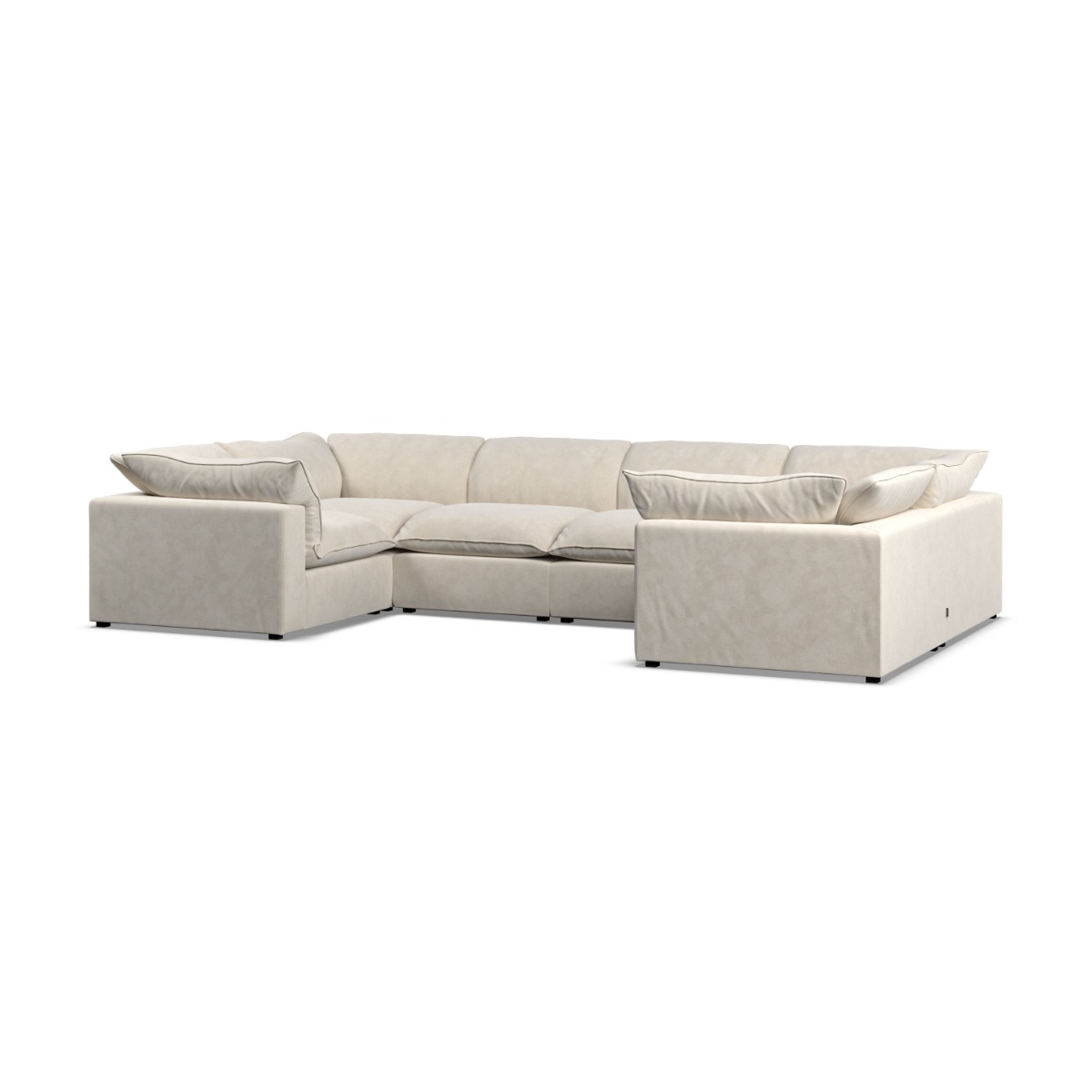 Corner Sofa - PUEBLA Fabric 6 Seater U Shaped - Cotton