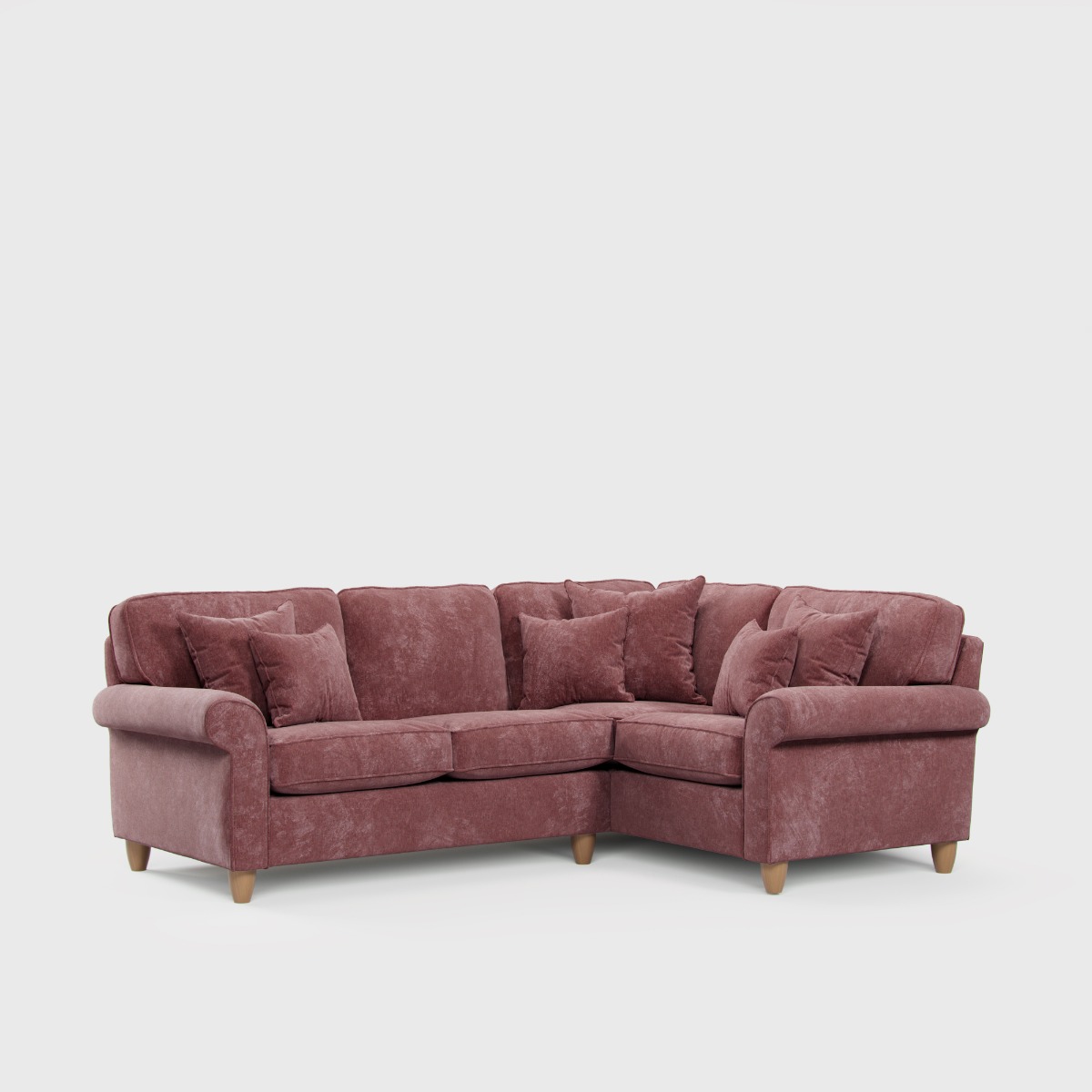 Corner Sofa - COASTAL Fabric 3 Seater Left Hand Facing - Deep Terra