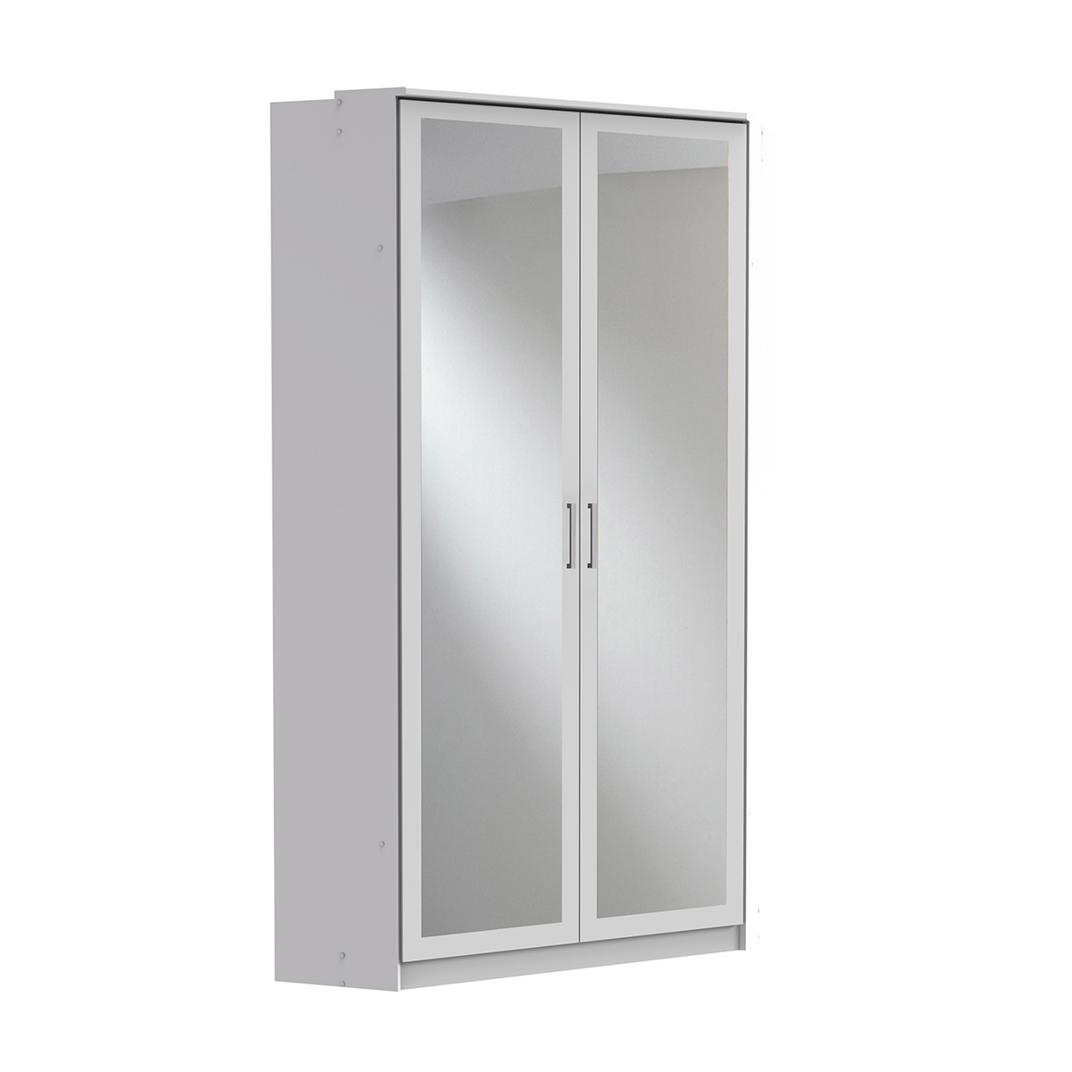 COMODO 2 Door Mirrored Corner Wardrobe White - 95cm