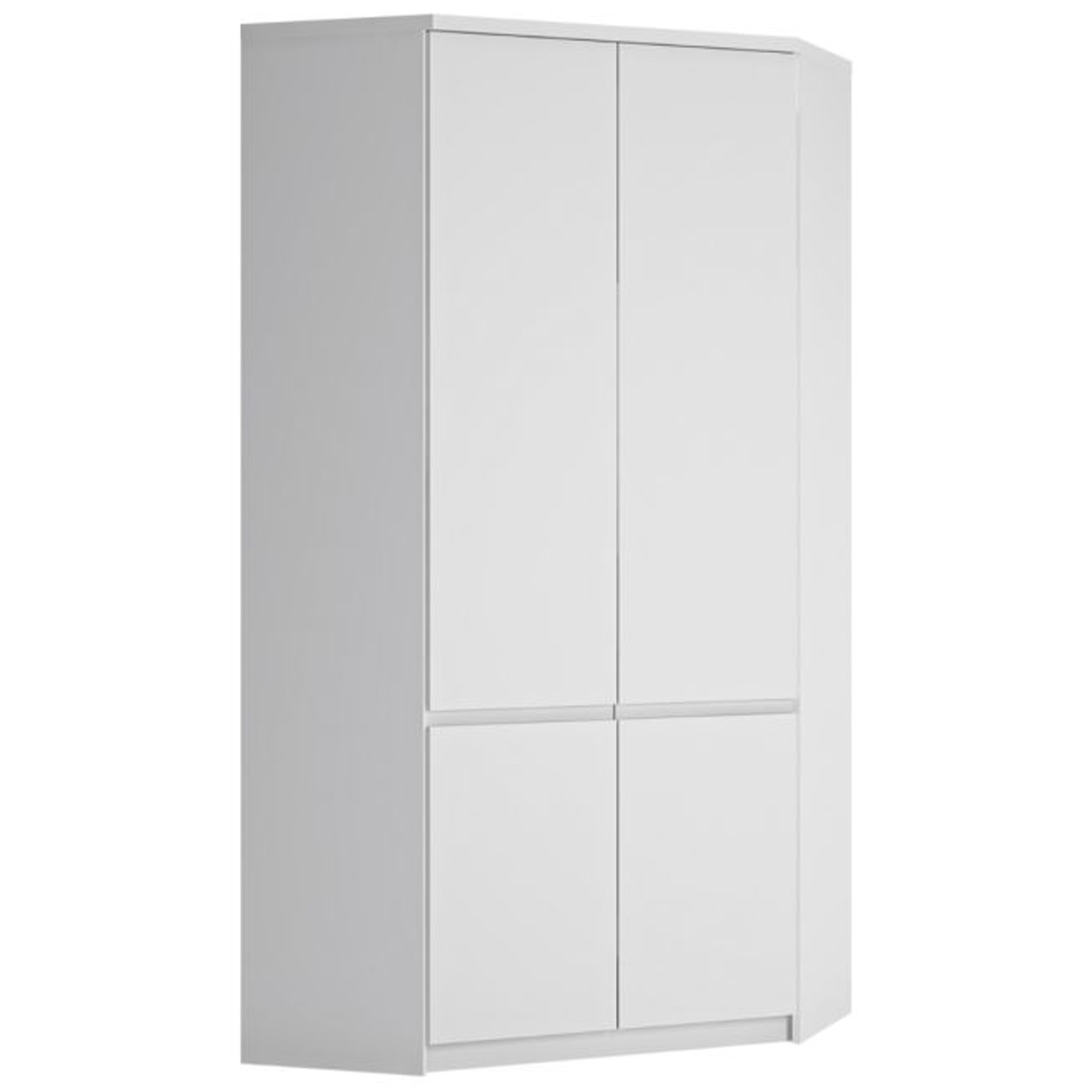 FABIA 2 Door Corner Wardrobe White - 95cm