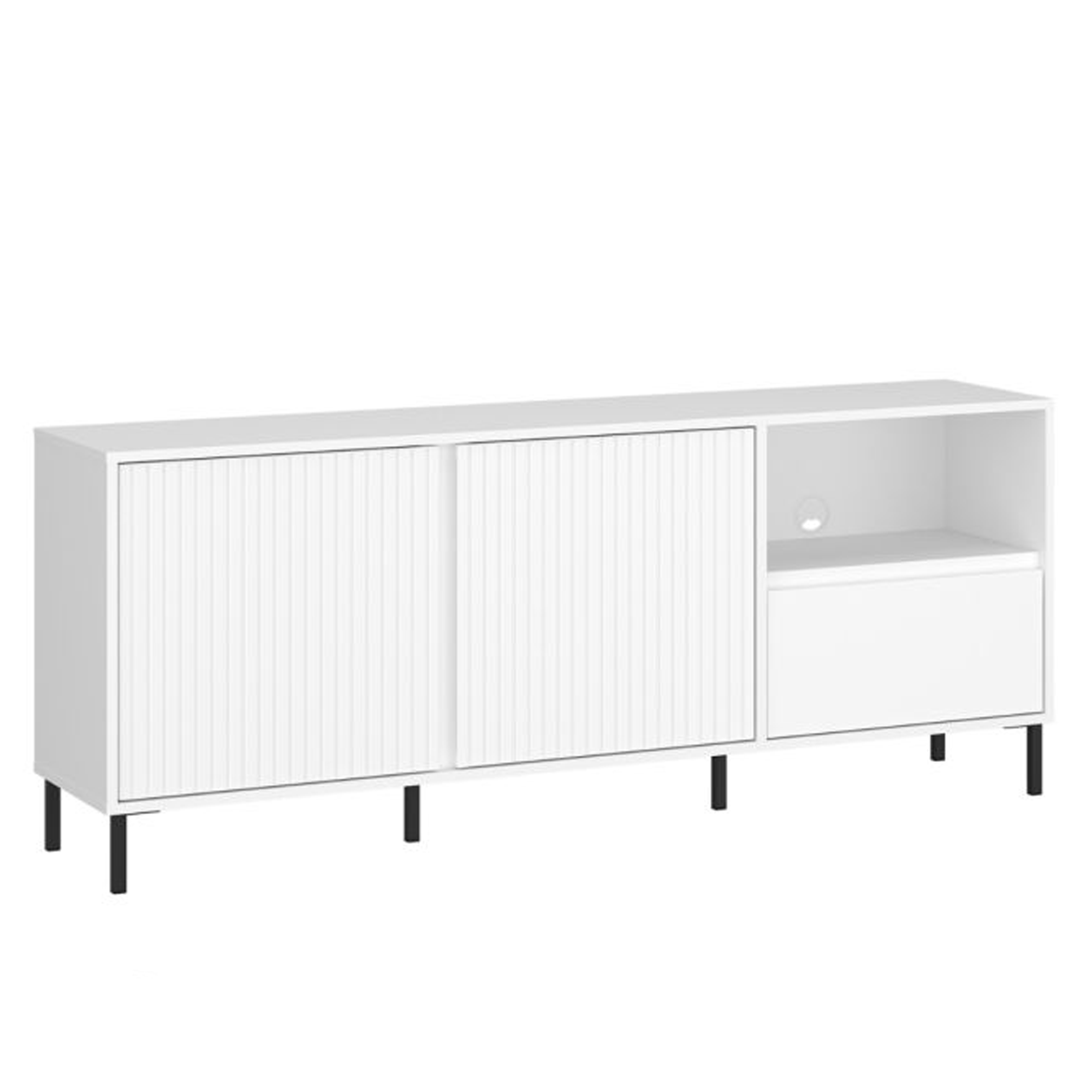 AURELITH 2 Doors Wide TV Unit with 1 Drawer - White