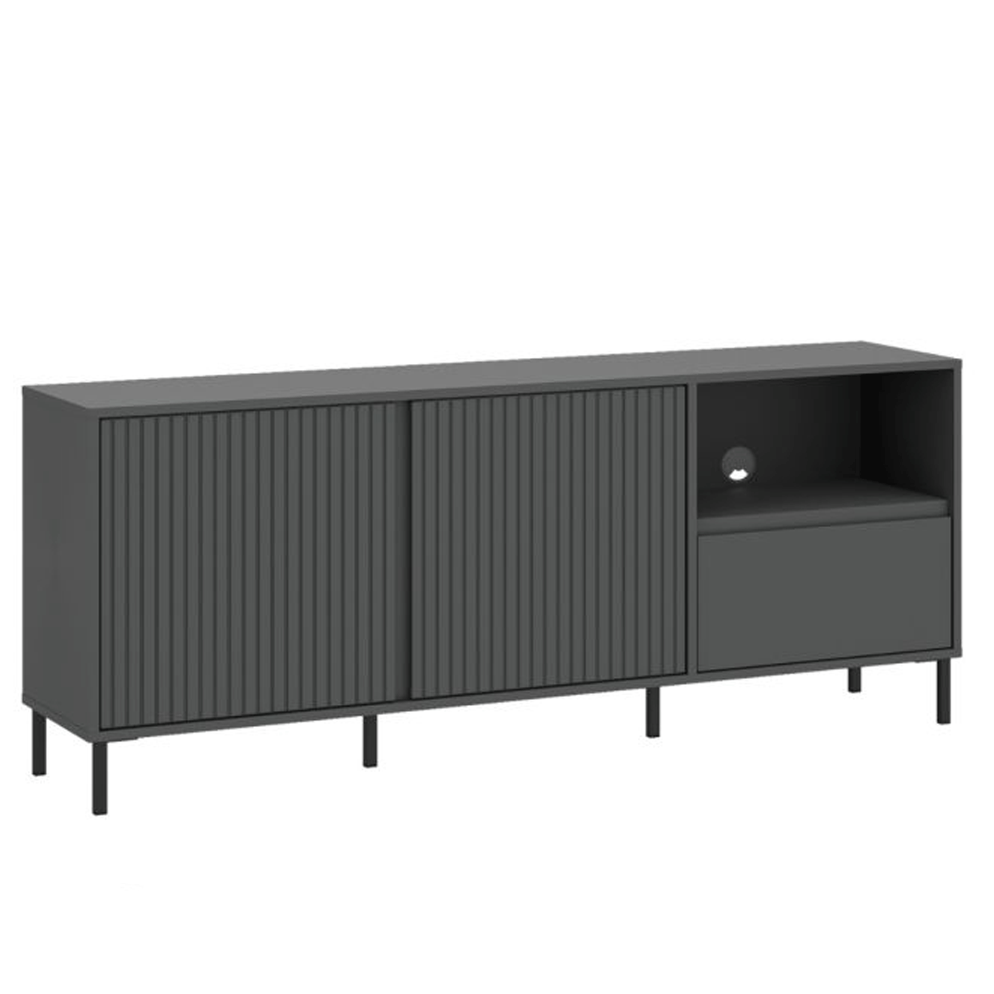 AURELITH 2 Doors Wide TV Unit with 1 Drawer - Grey