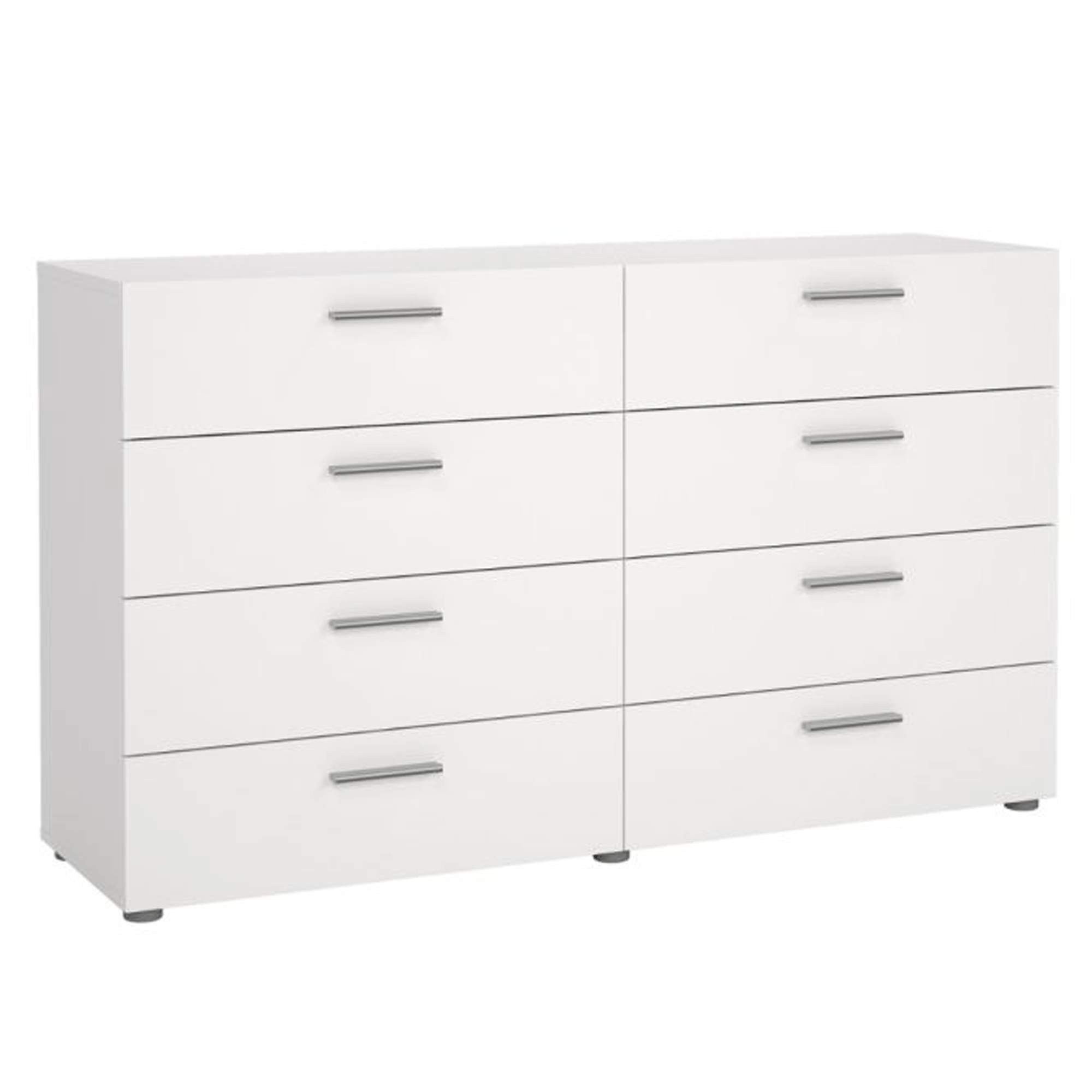 PEMBROKE White Chest of Drawers - Extra Large-sized, 8 Drawers, Double