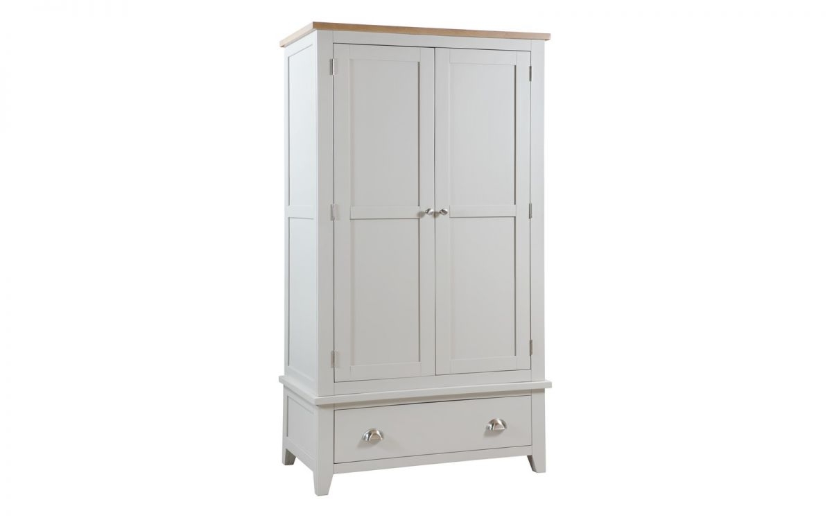 RUHA 2 Door Wardrobe with 1 Drawer Grey - 97cm