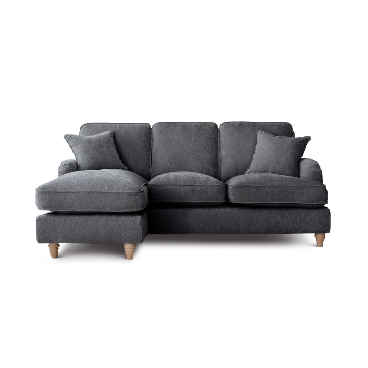 Corner Sofa - COCOON Fabric 3 Seater Right Hand Facing - Charcoal