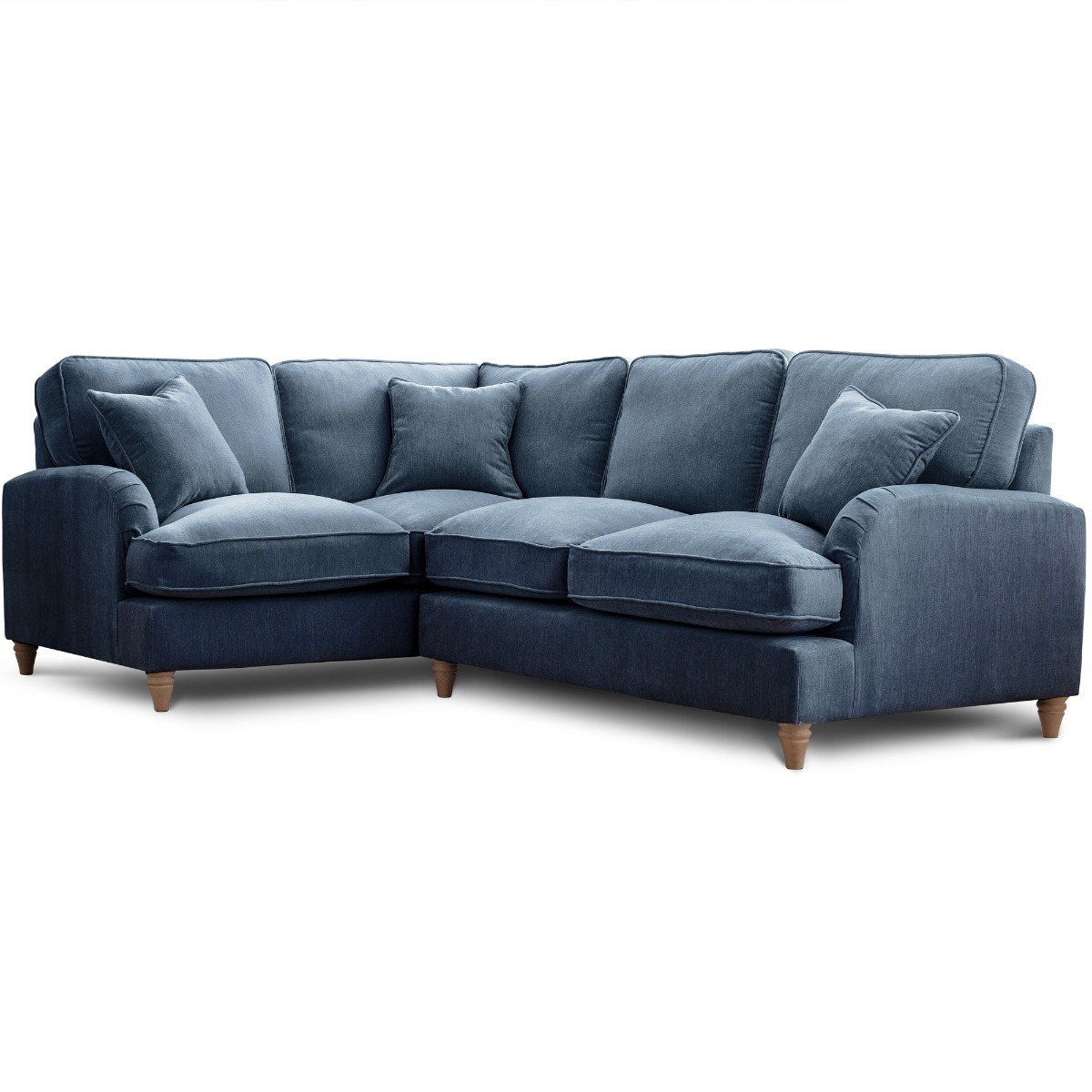 COCOON Fabric 4 Seater Corner Sofa - L Shaped - Right Hand Facing - Navy