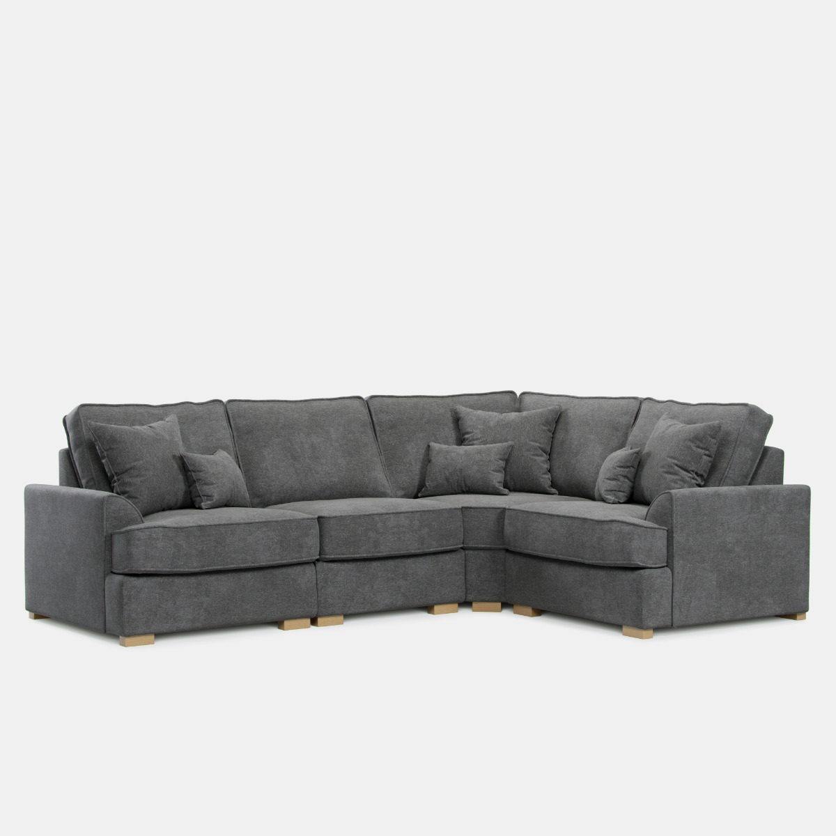 Corner Sofa - HERITAGE Fabric 3 Seater Left Hand Facing - Grey