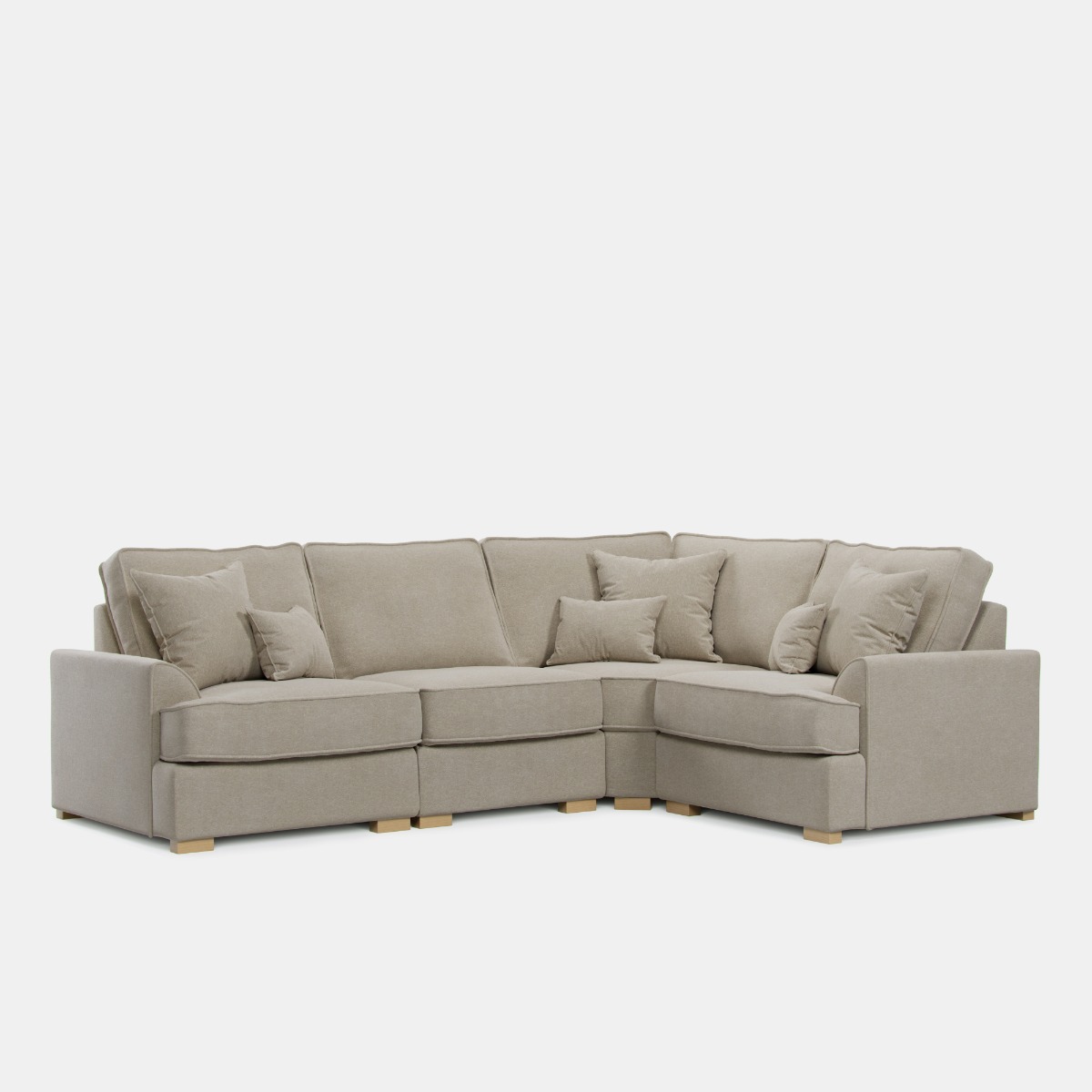 Corner Sofa - HERITAGE Fabric 3 Seater Left Hand Facing - Light Beige
