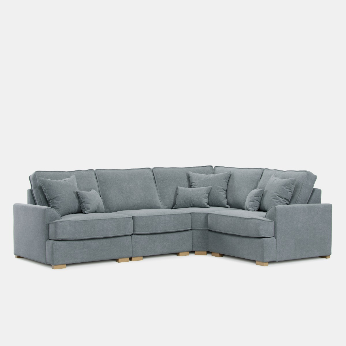 Corner Sofa - HERITAGE Fabric 3 Seater Left Hand Facing - Light Blue