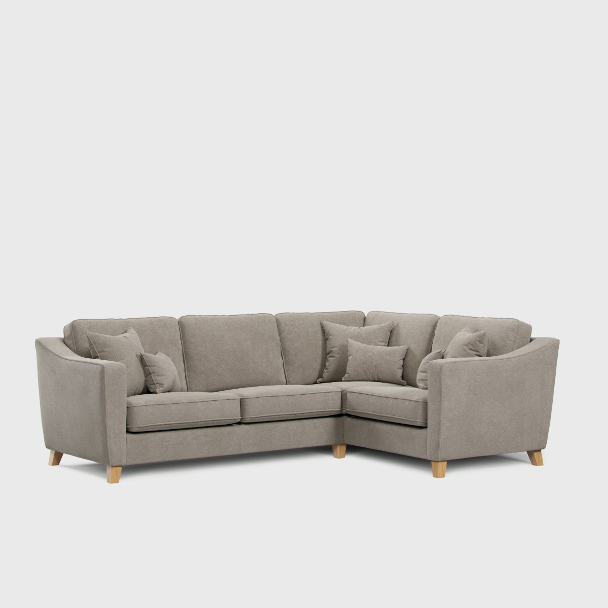 Corner Sofa - KRISTY Fabric 3 Seater Left Hand Facing - Light Beige