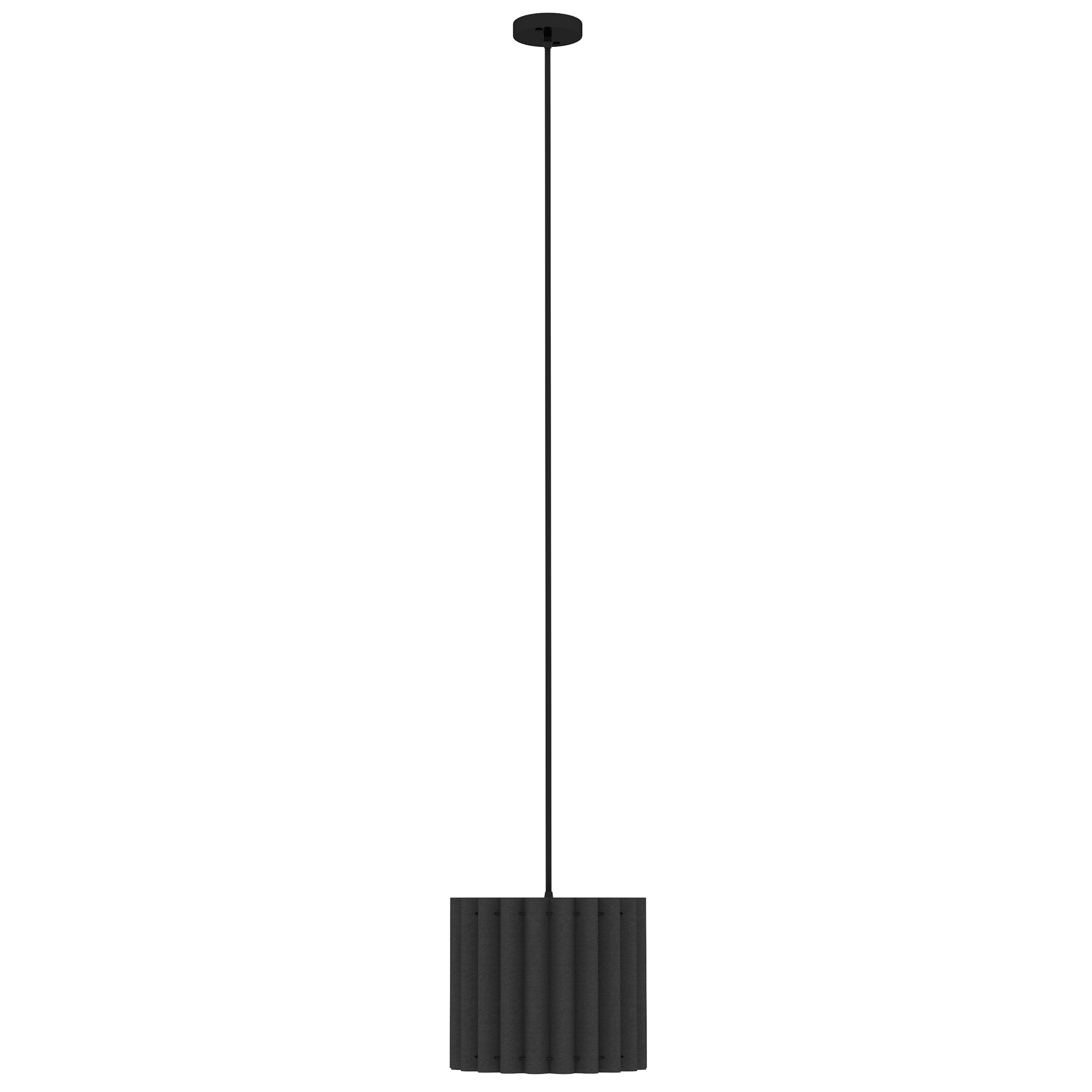HERON Linen Pendant Light Modern Wave Ceiling Light Shade Black
