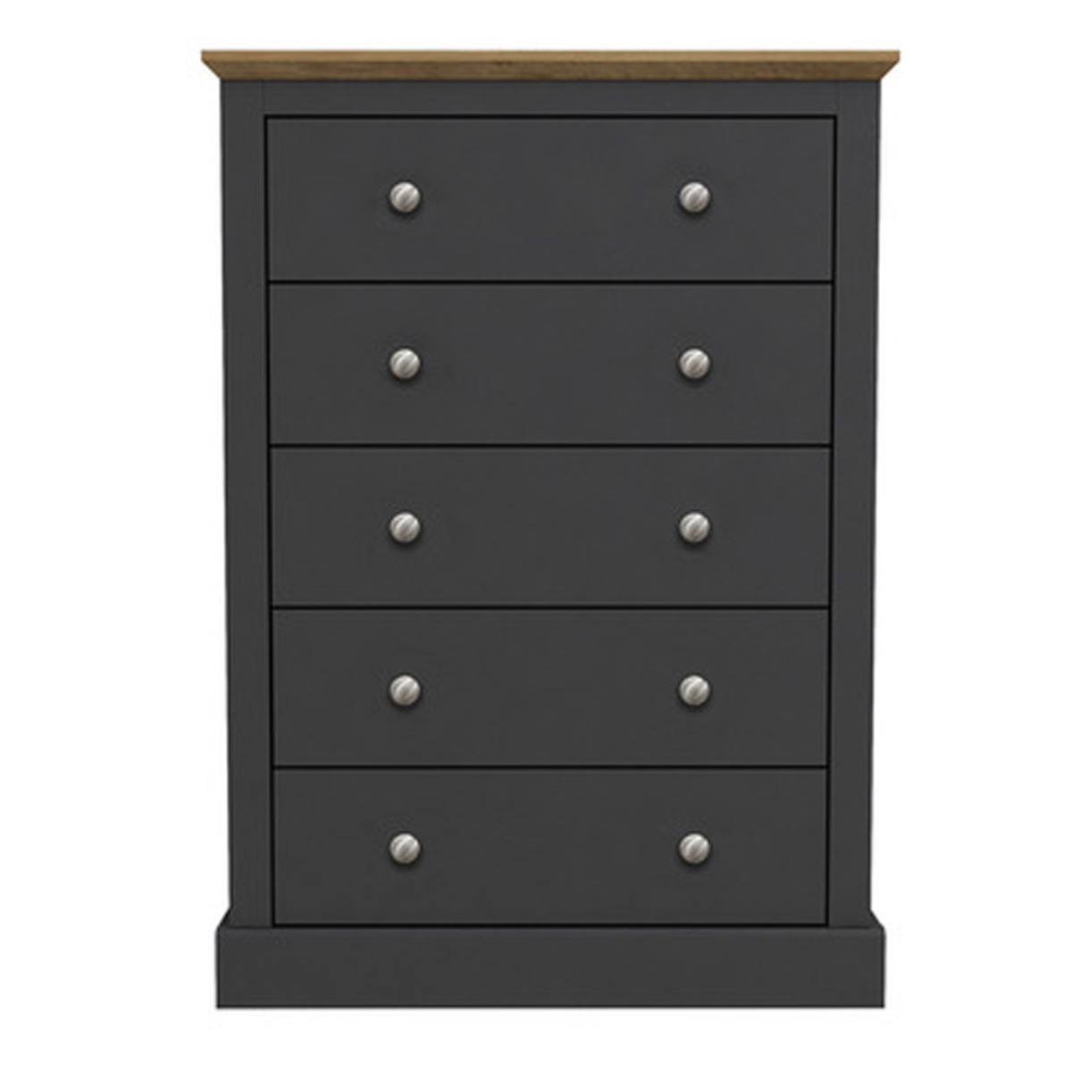 DARTFORD Black Chest of Drawers - Medium-sized, 5 Drawers