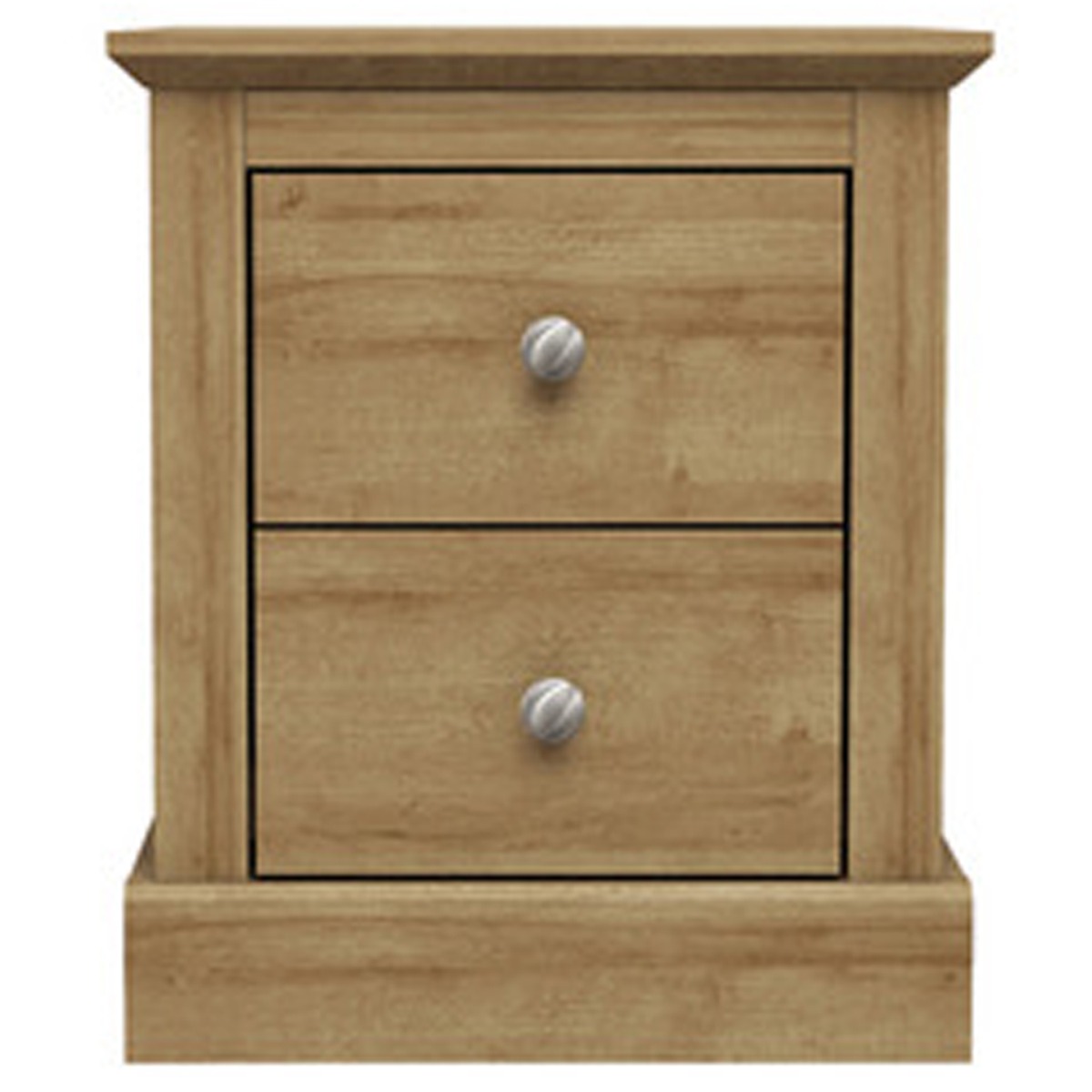 Bedside Table - DEVON 2 Drawer Nightstand Oak 45.9cm