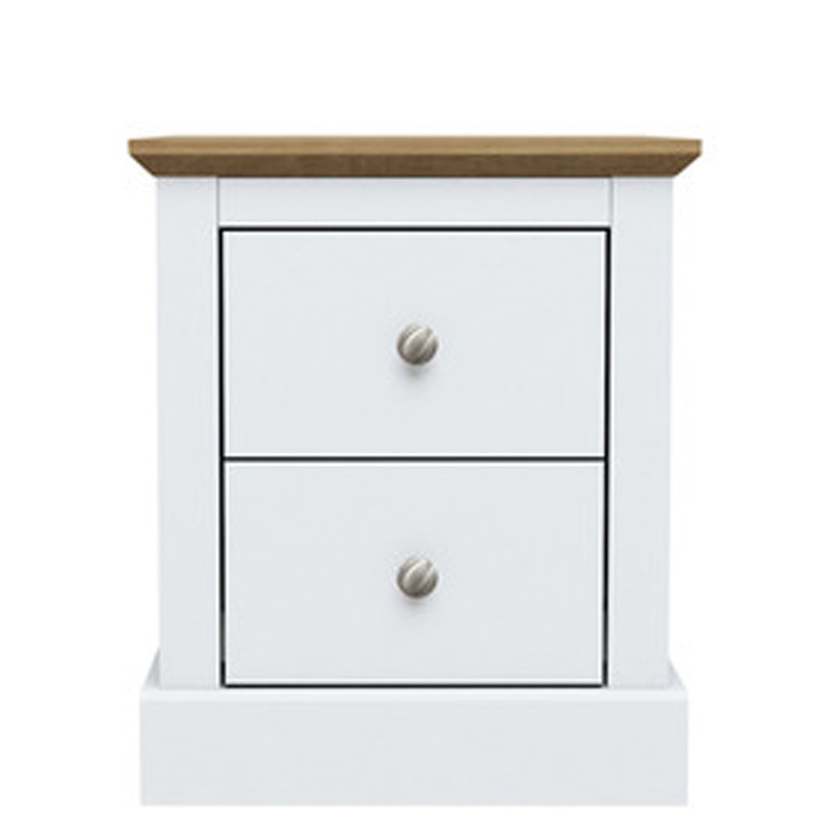 Bedside Table - DEVON 2 Drawer Nightstand White 45.9cm
