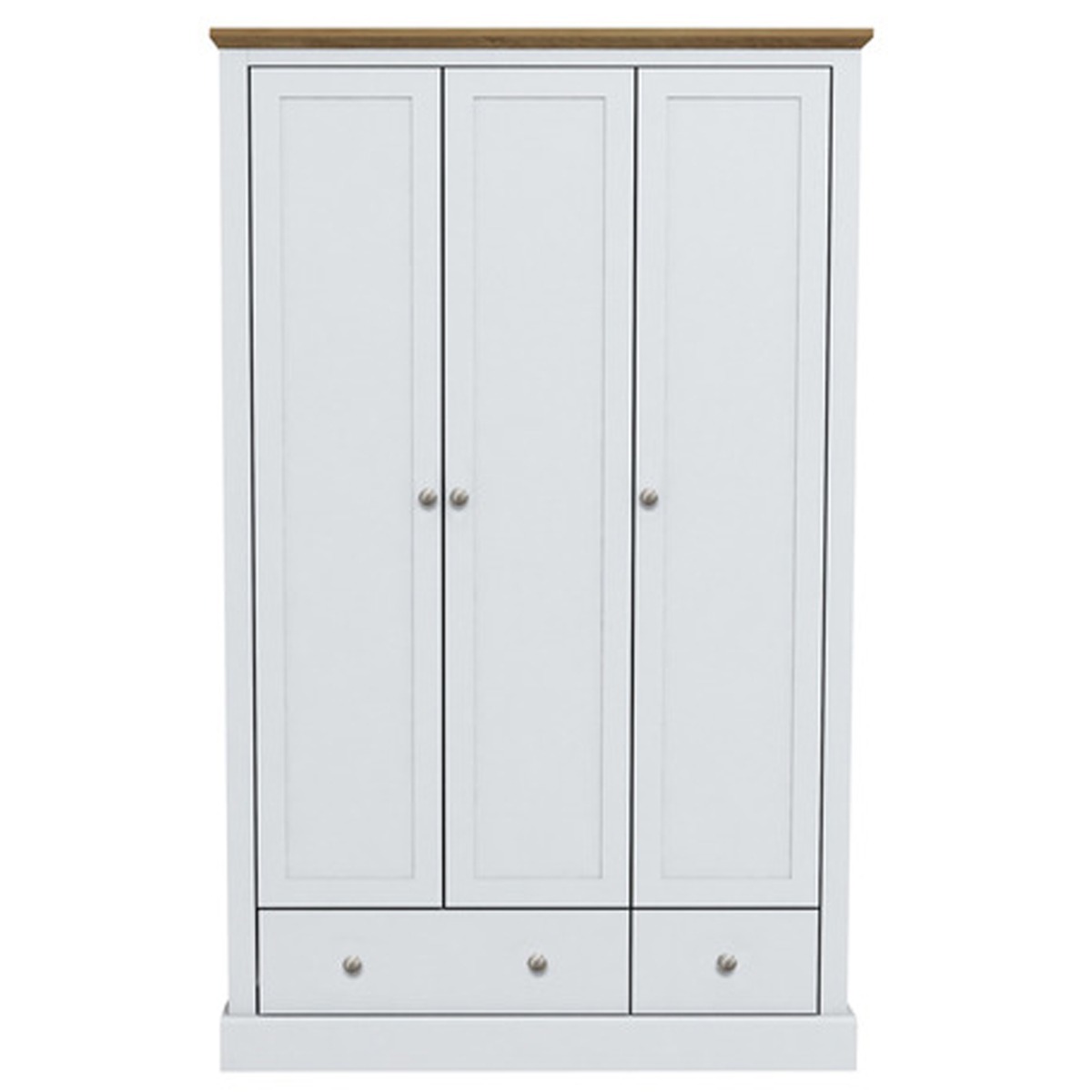 DARTFORD 3 Door Wardrobe White - 112.9cm