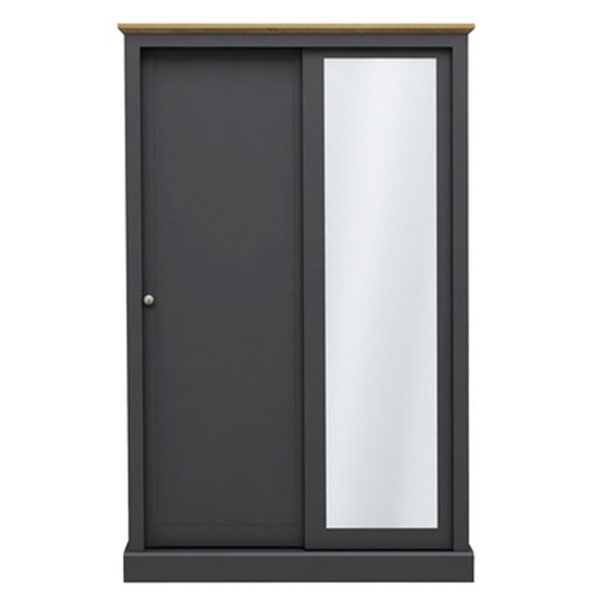DARTFORD 2 Door Mirrored Sliding Wardrobe Grey - 113cm