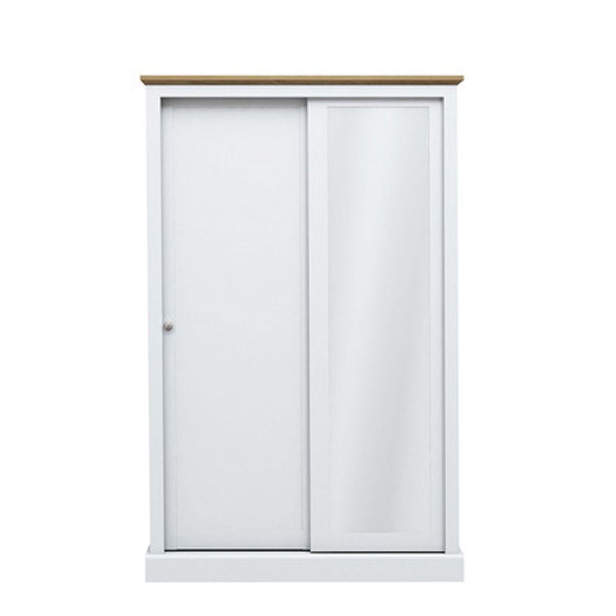 DARTFORD 2 Door Mirrored Sliding Wardrobe White - 113.8cm