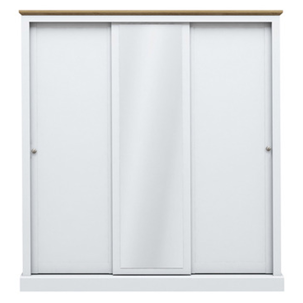 DARTFORD 3 Door Mirrored Sliding Wardrobe White - 176cm