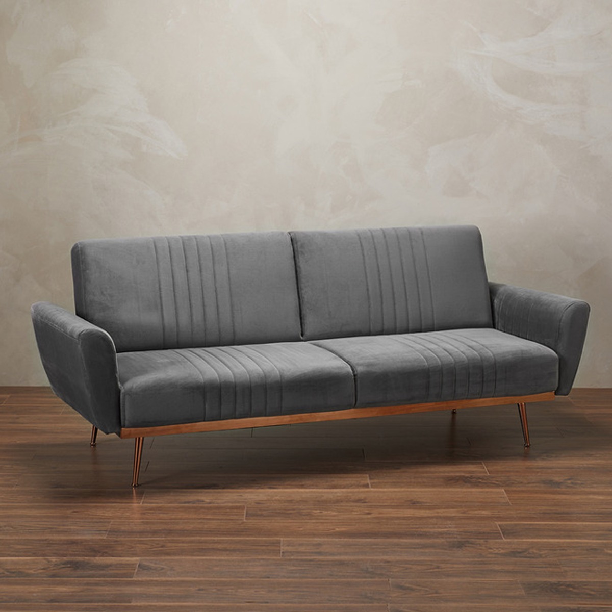 Nico Lavish Velvet 3 Seater Sofa Beds, Grey