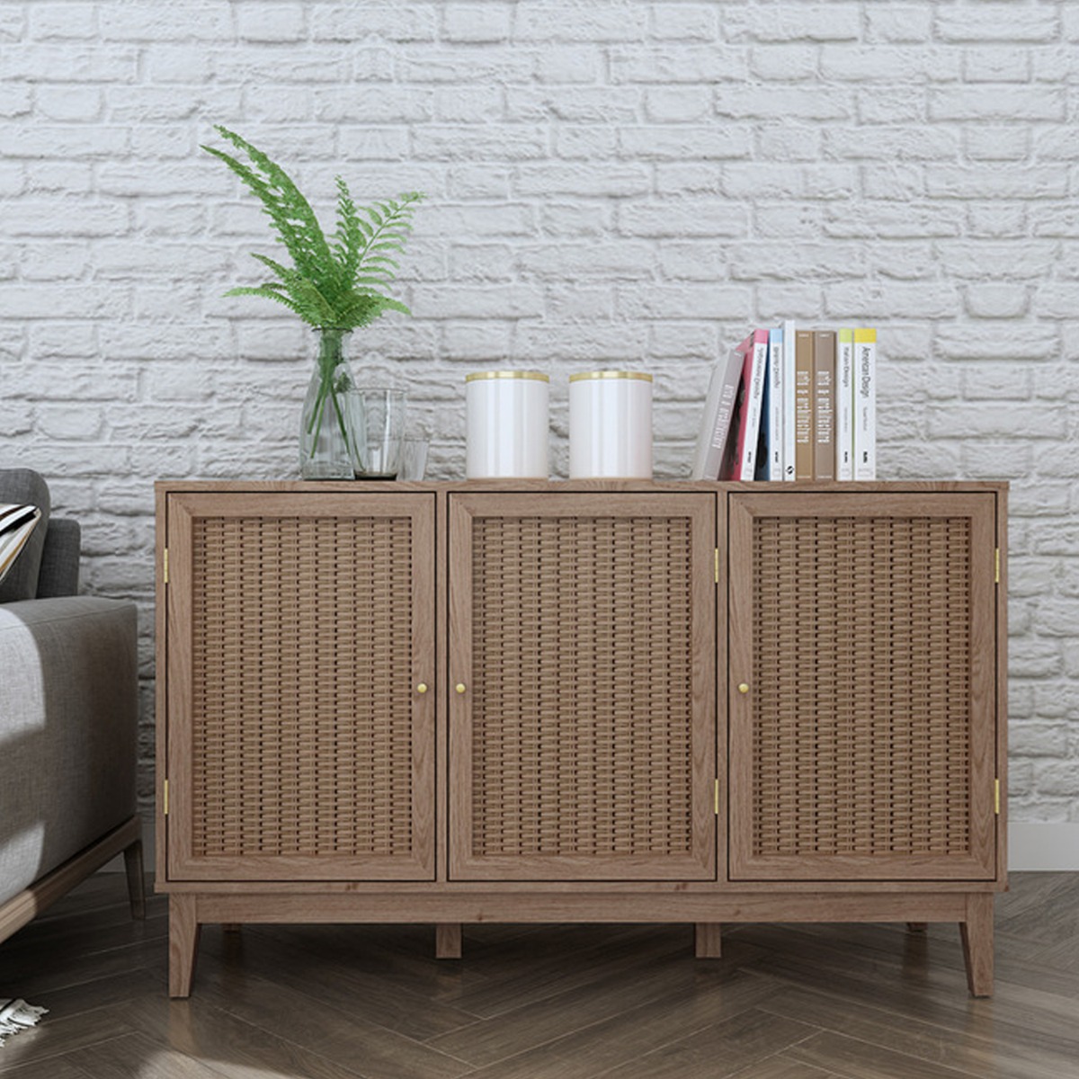 Bordeaux Wooden Framed 3 Door Large Sideboard - Oak