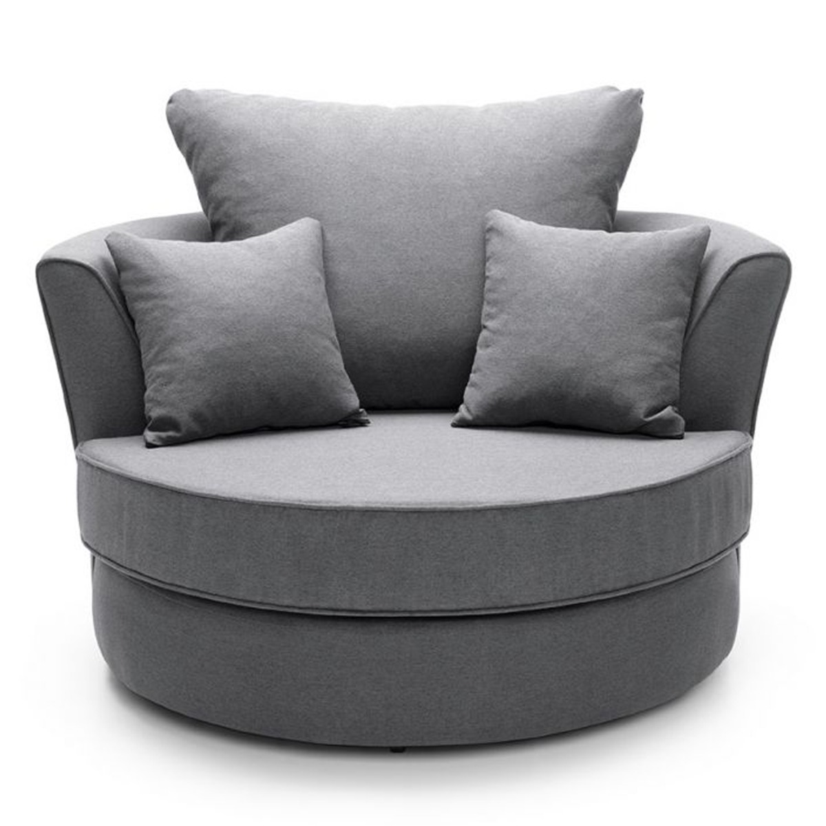 DARCIE Linen Swivel Chair - Dark Grey