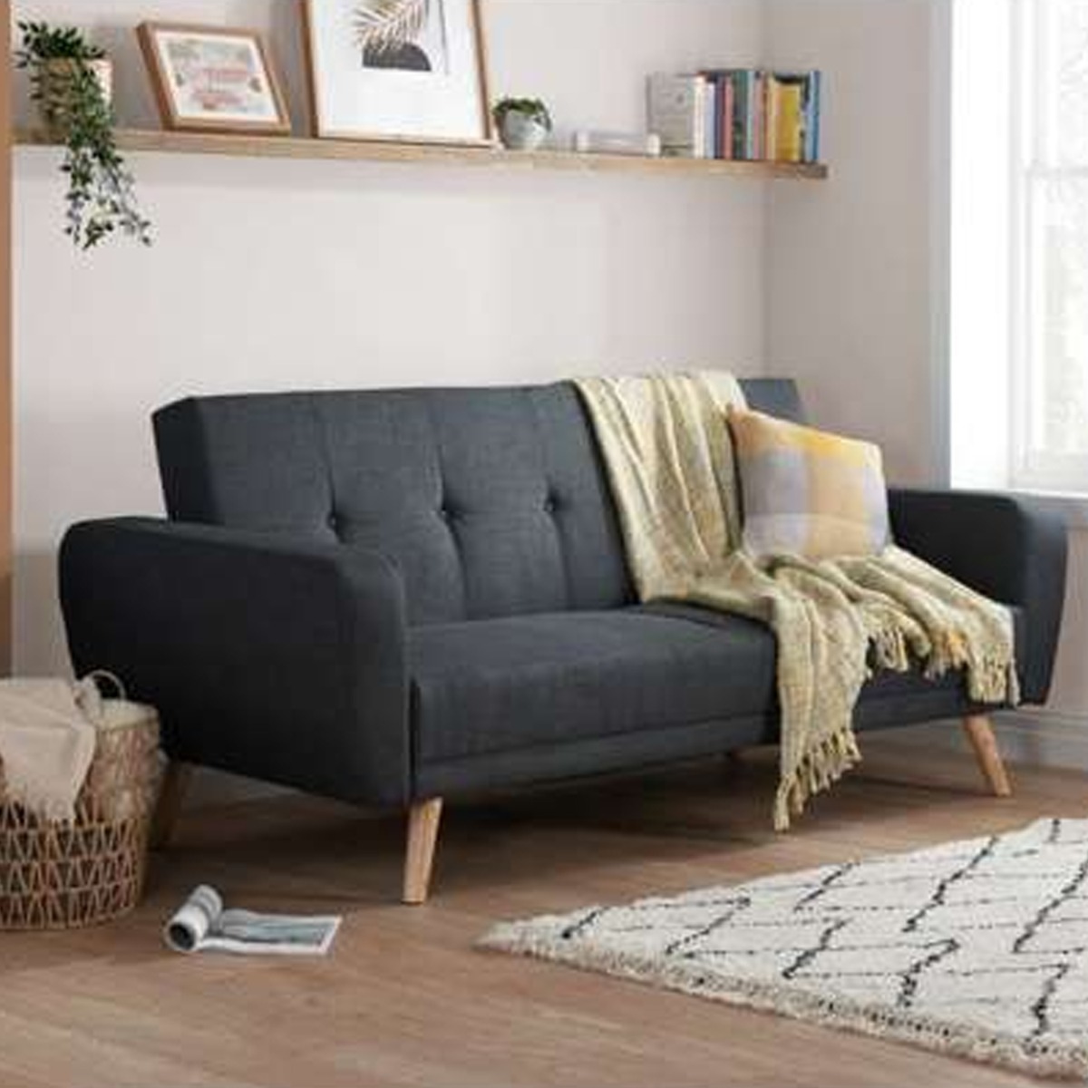 Birlea Farrow Large Grey Fabric Sofa Bed