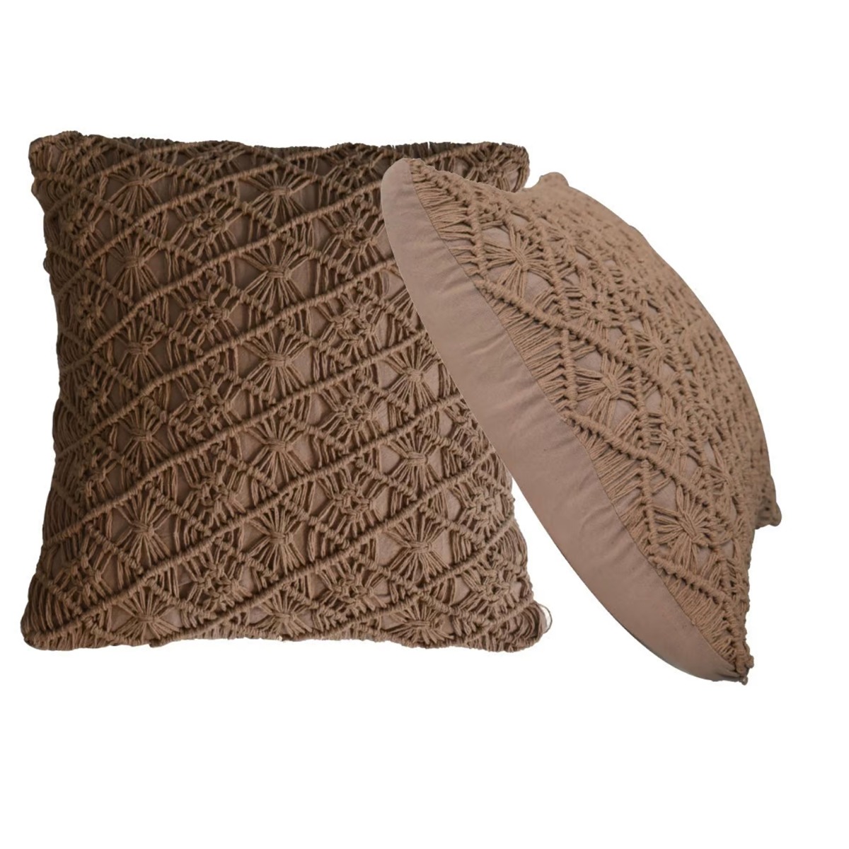 2Pc Cosy and Warm Design Cushion - Coffee