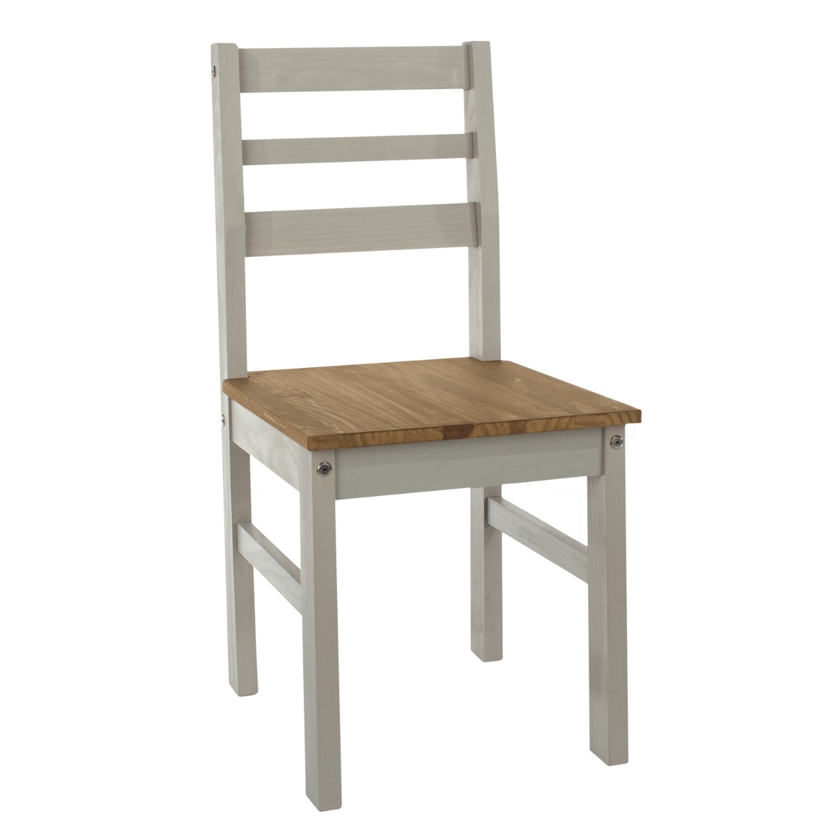 Set of 2 Linea Ladder Back Dining Chair - Grey