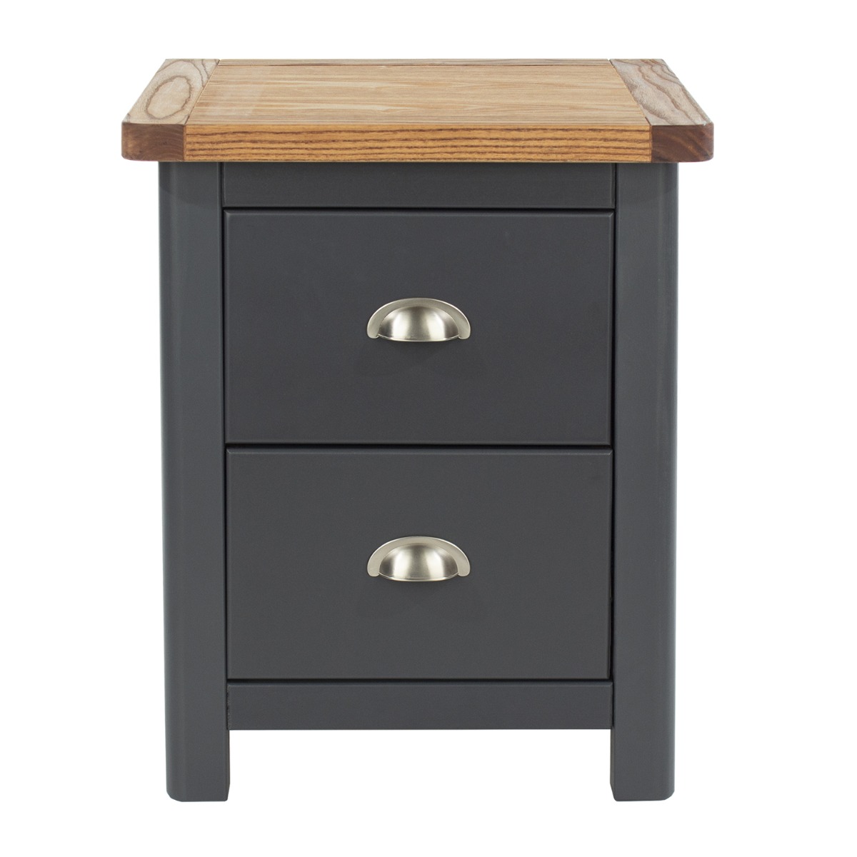 Bedside Table - ANTIQUE 2 Drawer Nightstand Blue 45cm