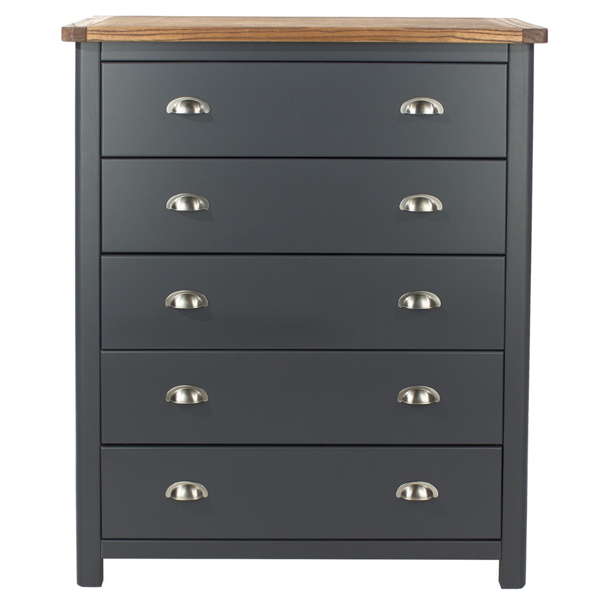 DIEGO Blue Chest of Drawers - Medium-sized, 5 Drawers