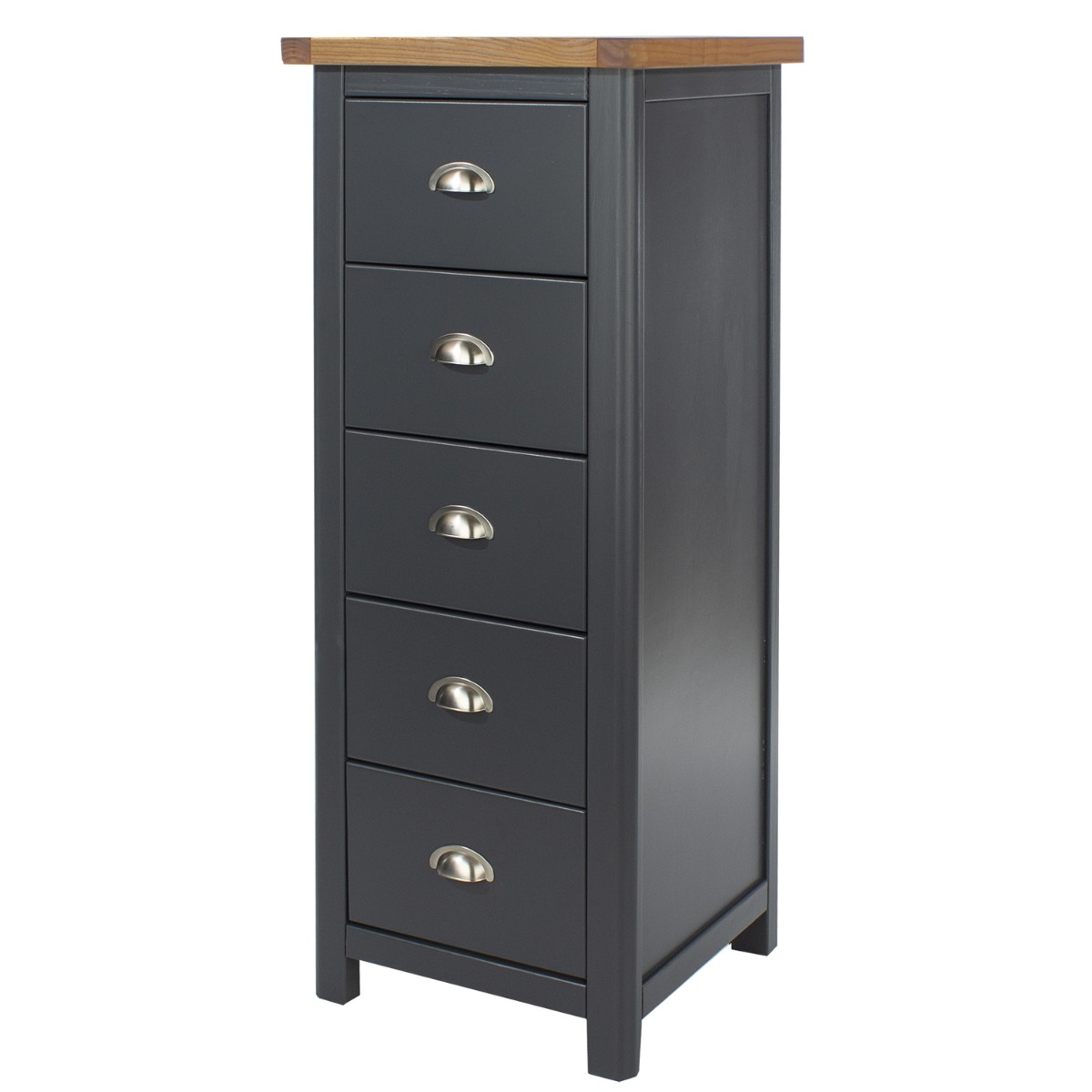 DIEGO Blue Chest of Drawers - Tallboy, Medium-sized, 5 Drawers