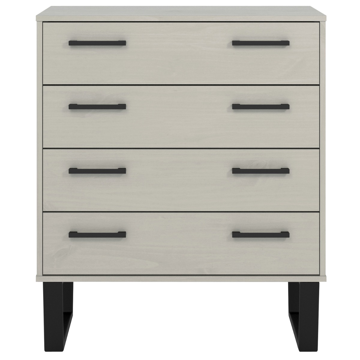 TEWKESBURY Grey Chest of Drawers - Medium-sized, 4 Drawers