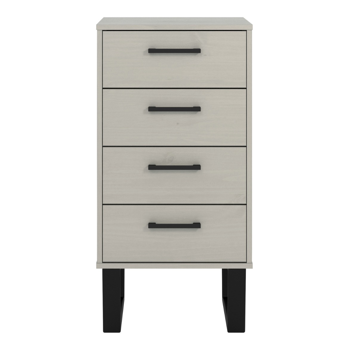 TEWKESBURY Grey Chest of Drawers - Tallboy, Small-sized, 4 Drawers