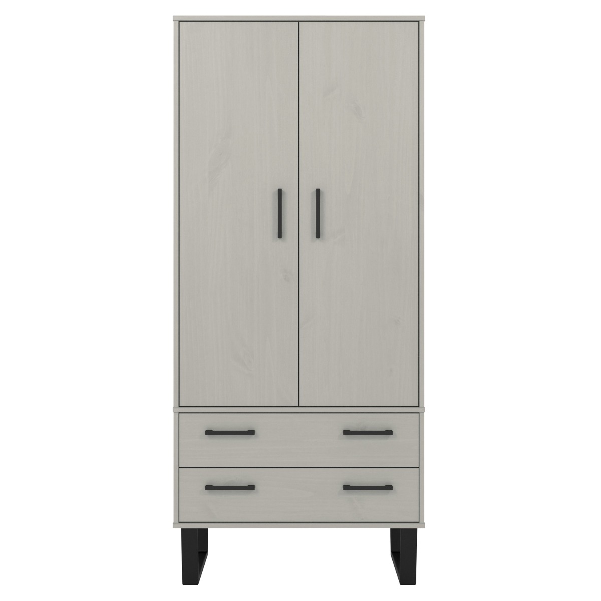 TEWKESBURY 2 Door Wardrobe with 2 Drawers Grey - 76.3cm