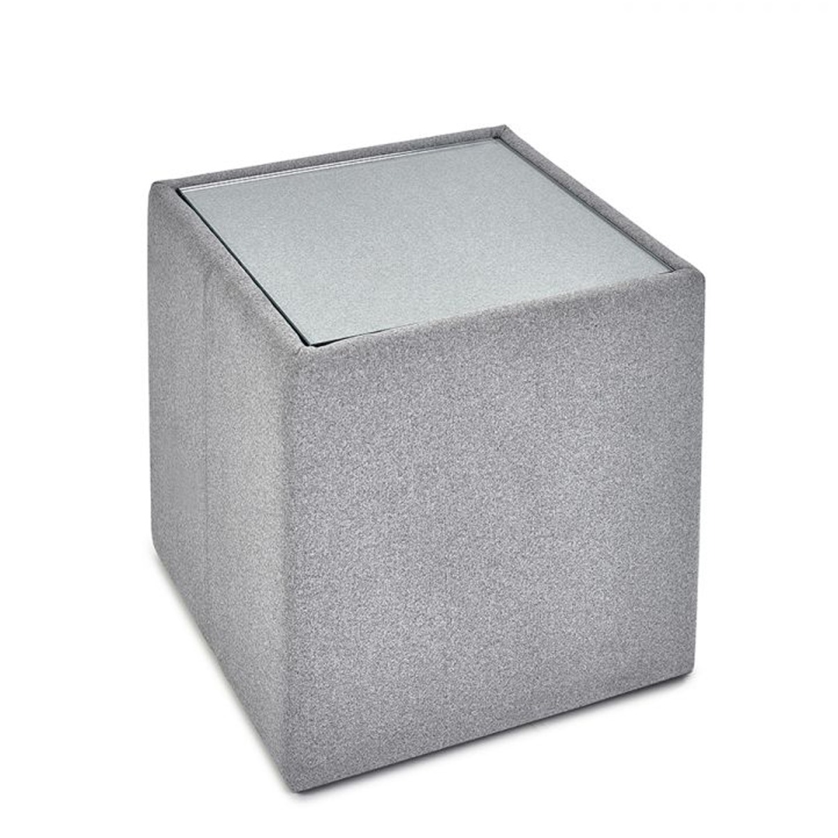 Rohe Wool Effect Fabric Side End Table - Grey