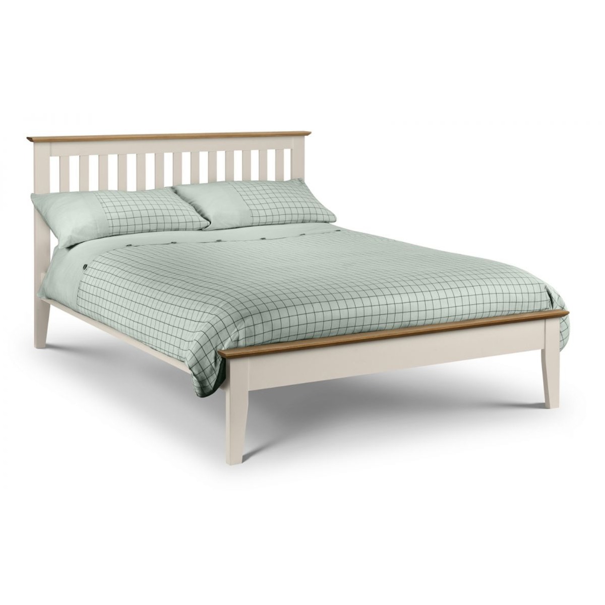 Salerno Oak Top Shaker ivory Bed Frame - Kingsize 5ft