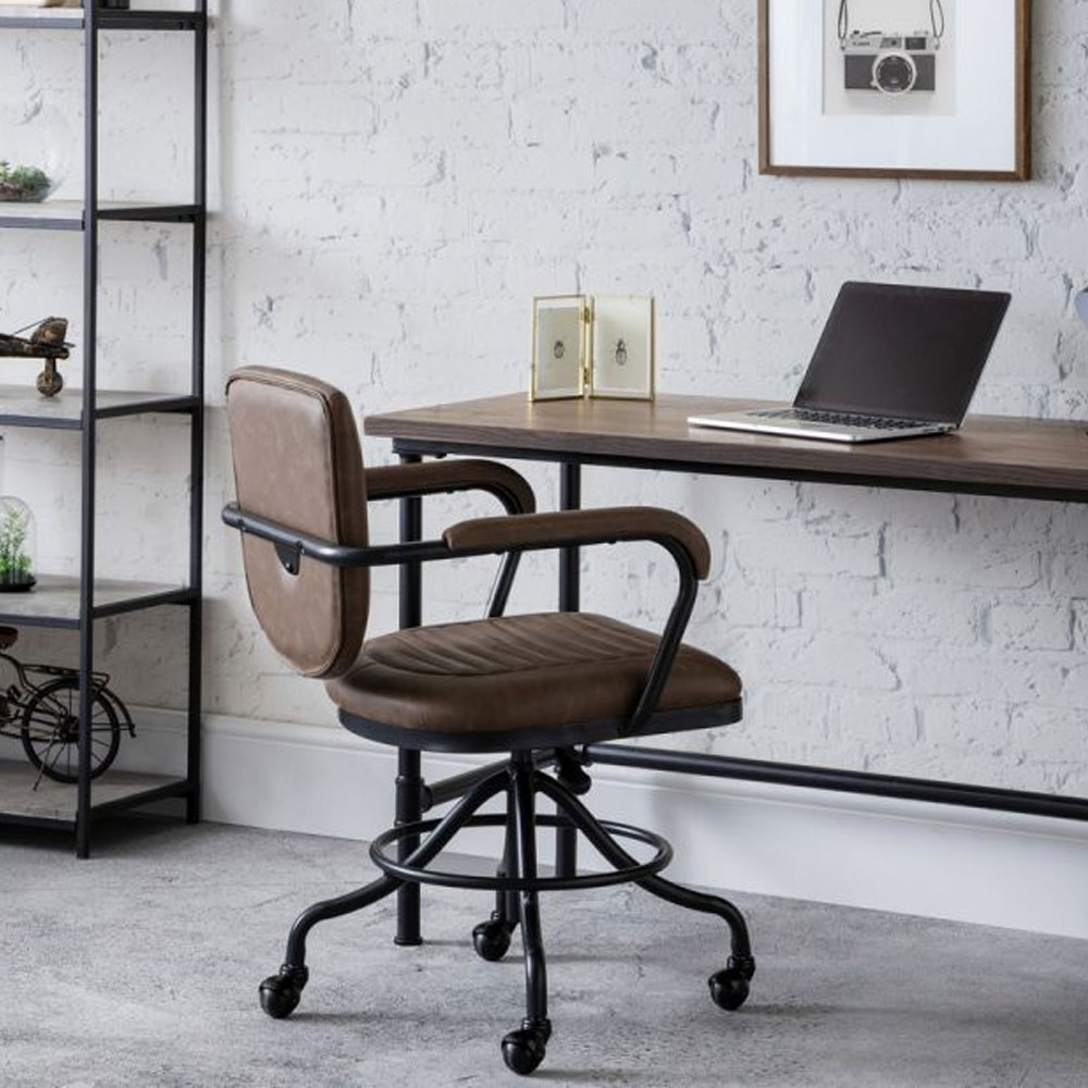 Gehry Modern Office Swivel Chair - Brown & Black