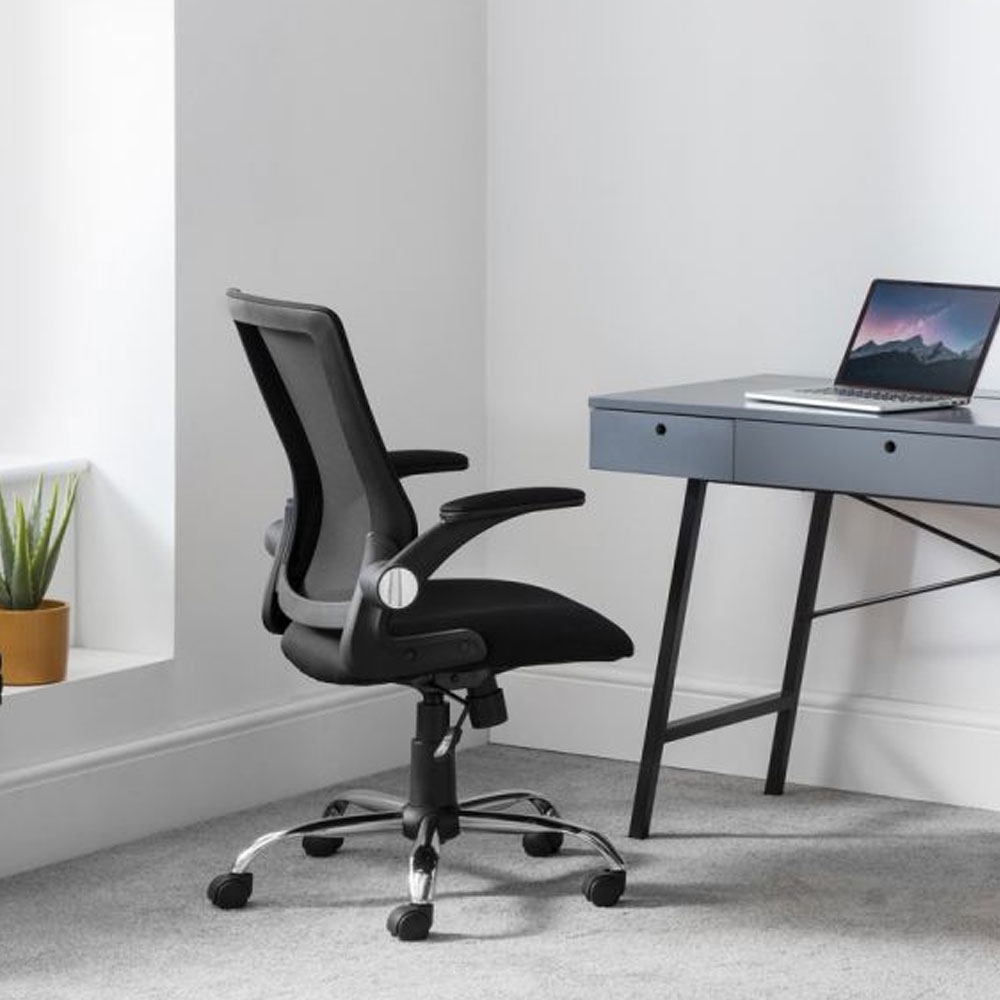Imola Breathable Mesh Fabric Swivel Office Chair - Black
