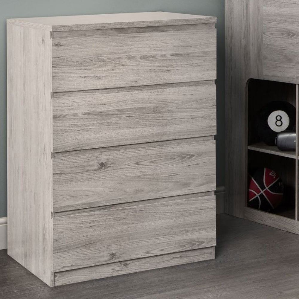 JUNEAU Natural Finish Chest of Drawers - Medium-sized, 4 Drawers