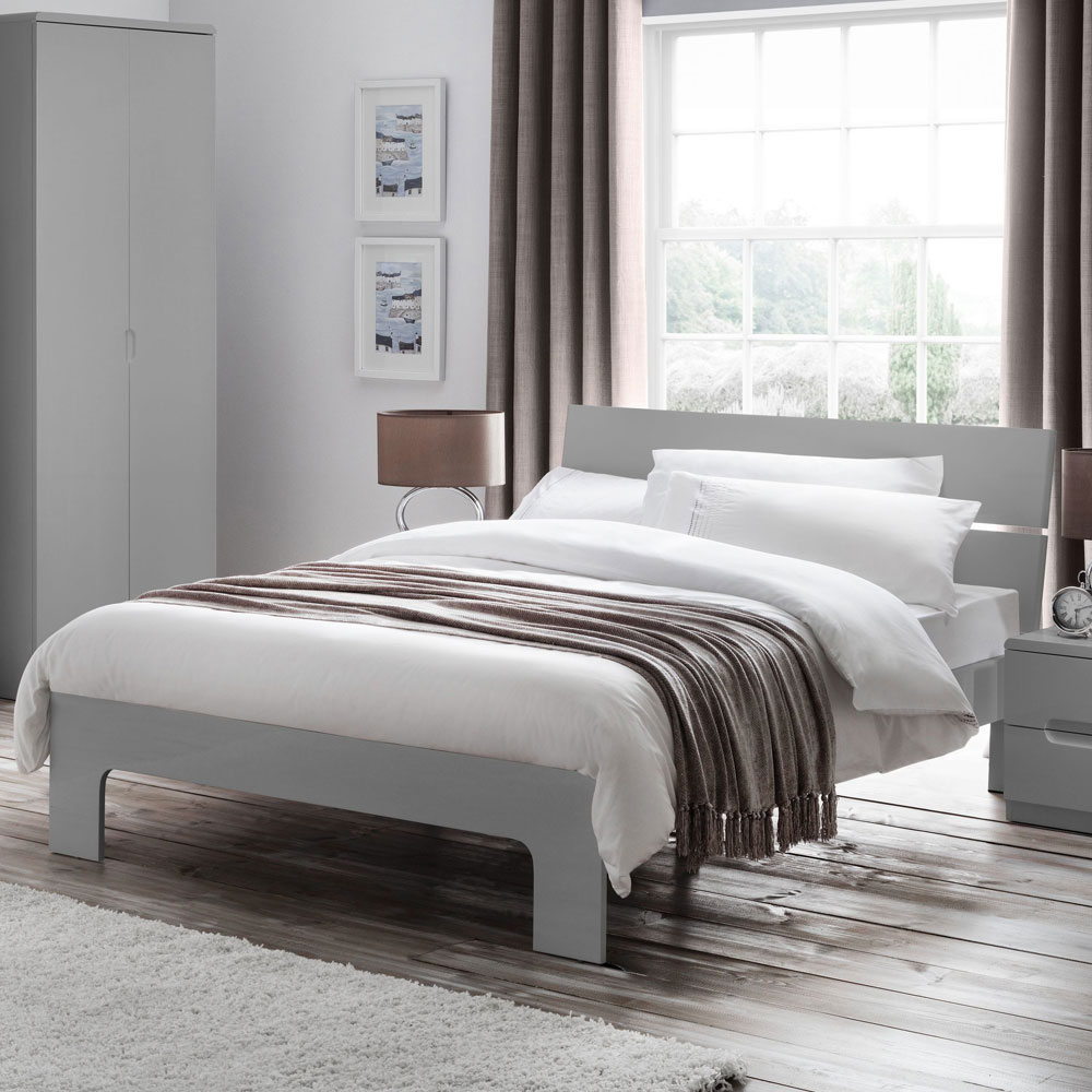 Manhattan Modern Design Kingsize Bed - Grey